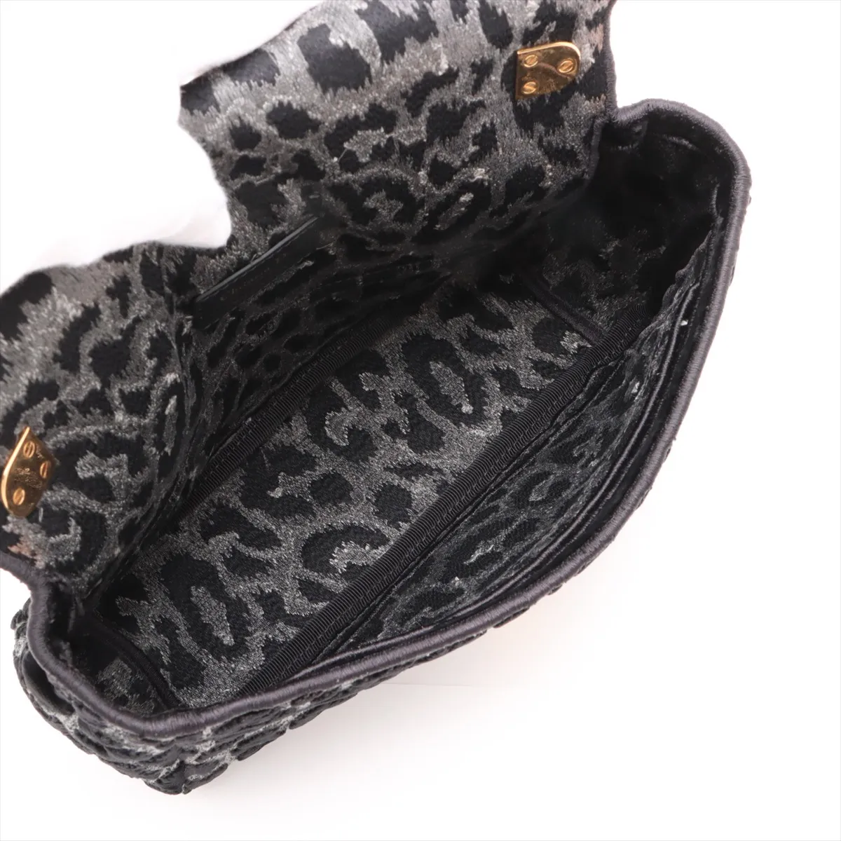 Caro Medium Velvet Chain Shoulder Bag Leopard — view 7