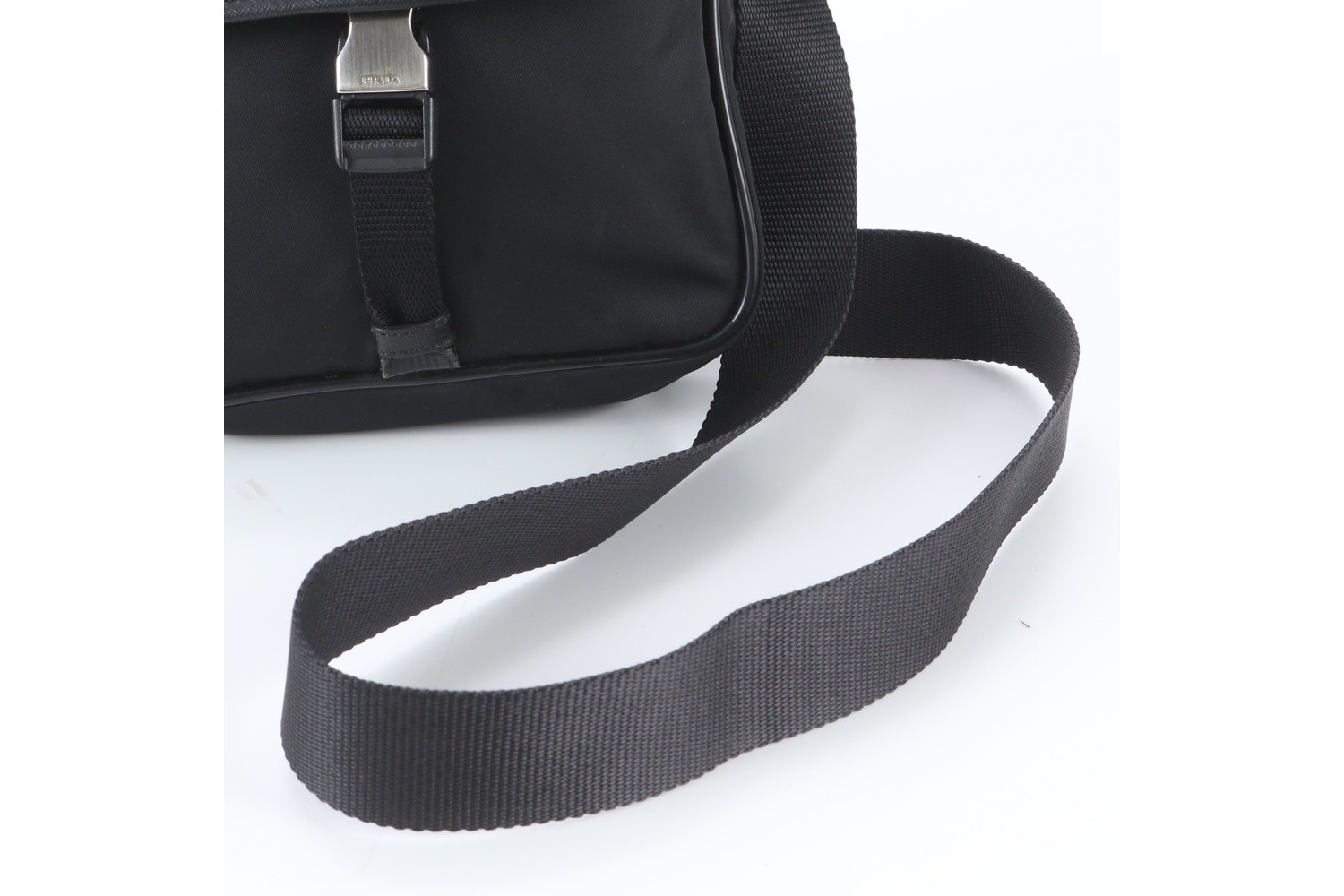 Tessuto Nylon Saffiano Leather Shoulder Bag — view 2
