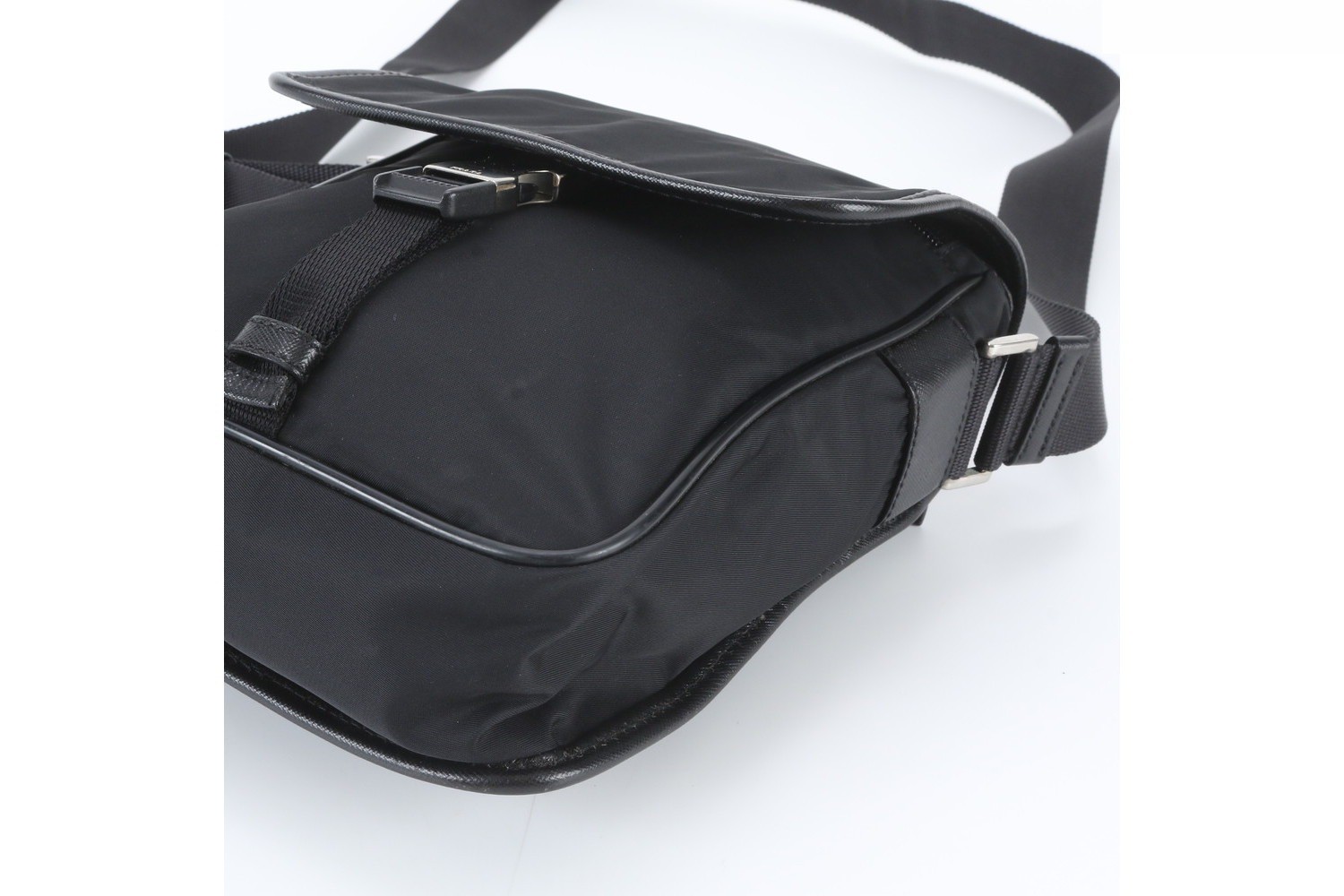 Tessuto Nylon Saffiano Leather Shoulder Bag — view 4