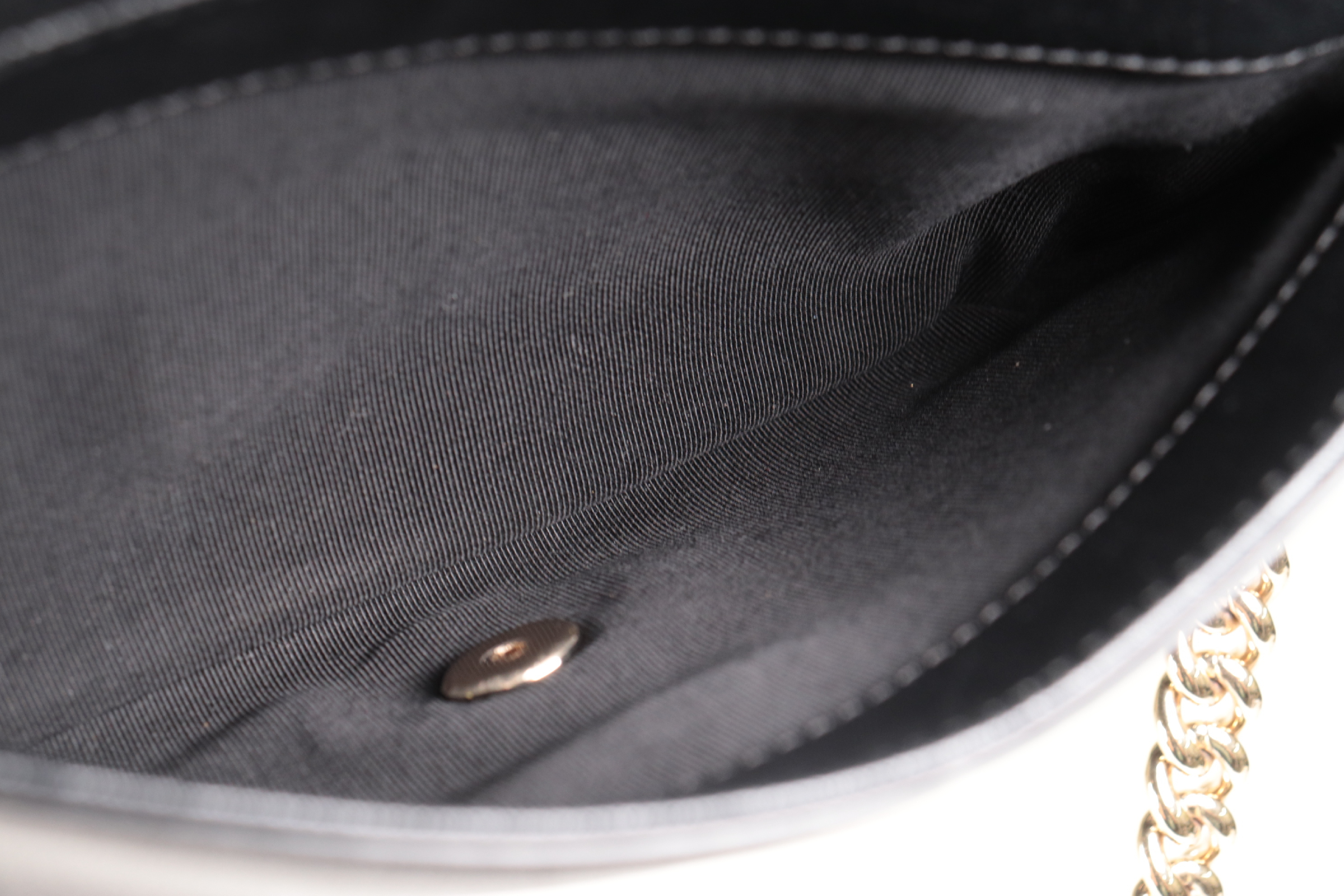 V-stitch Double Flap Lambskin Chain Waist Bag (Serial No. 26) — view 10