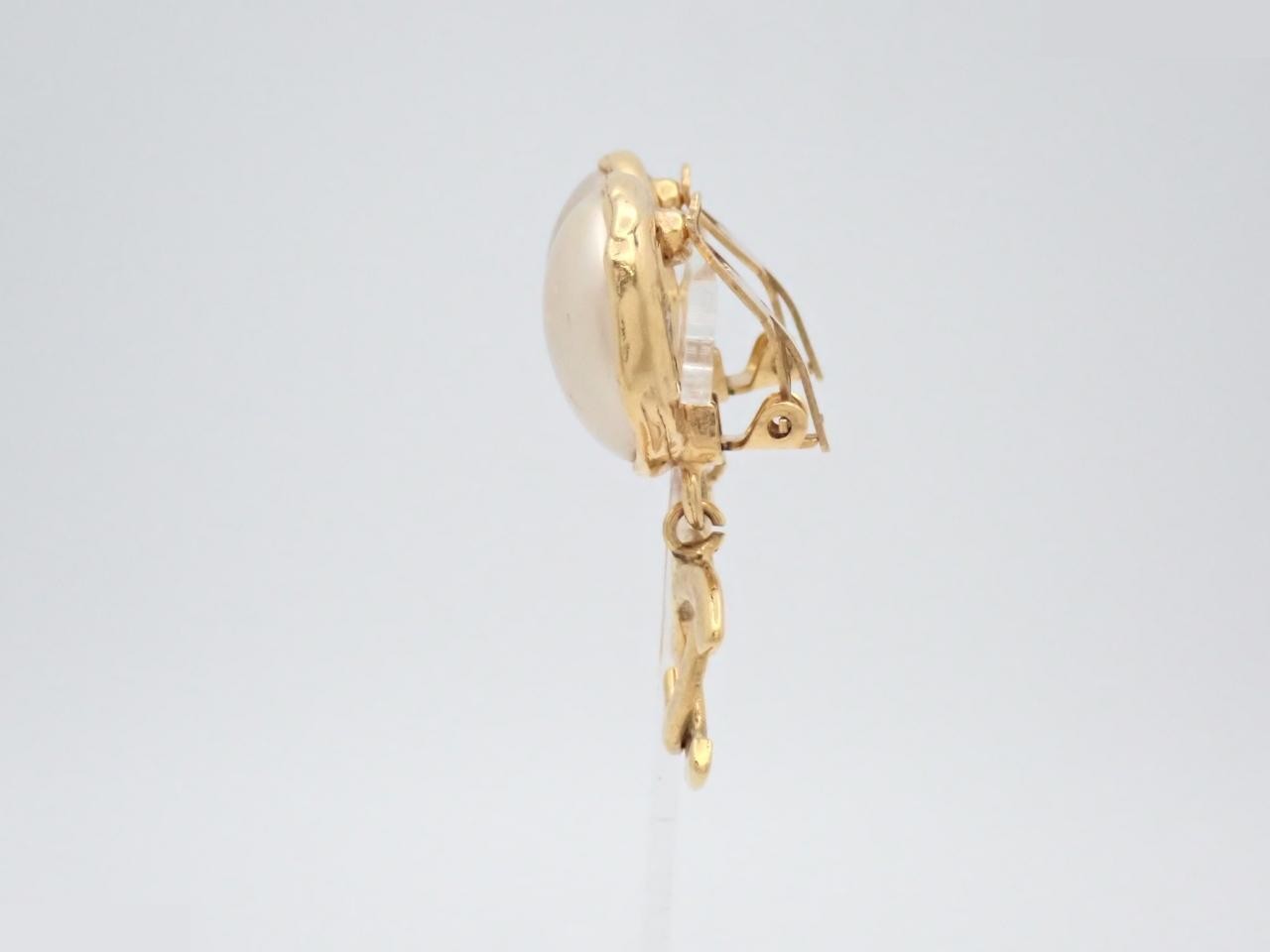 Coco Mark Gold Pearl Earrings — view 3