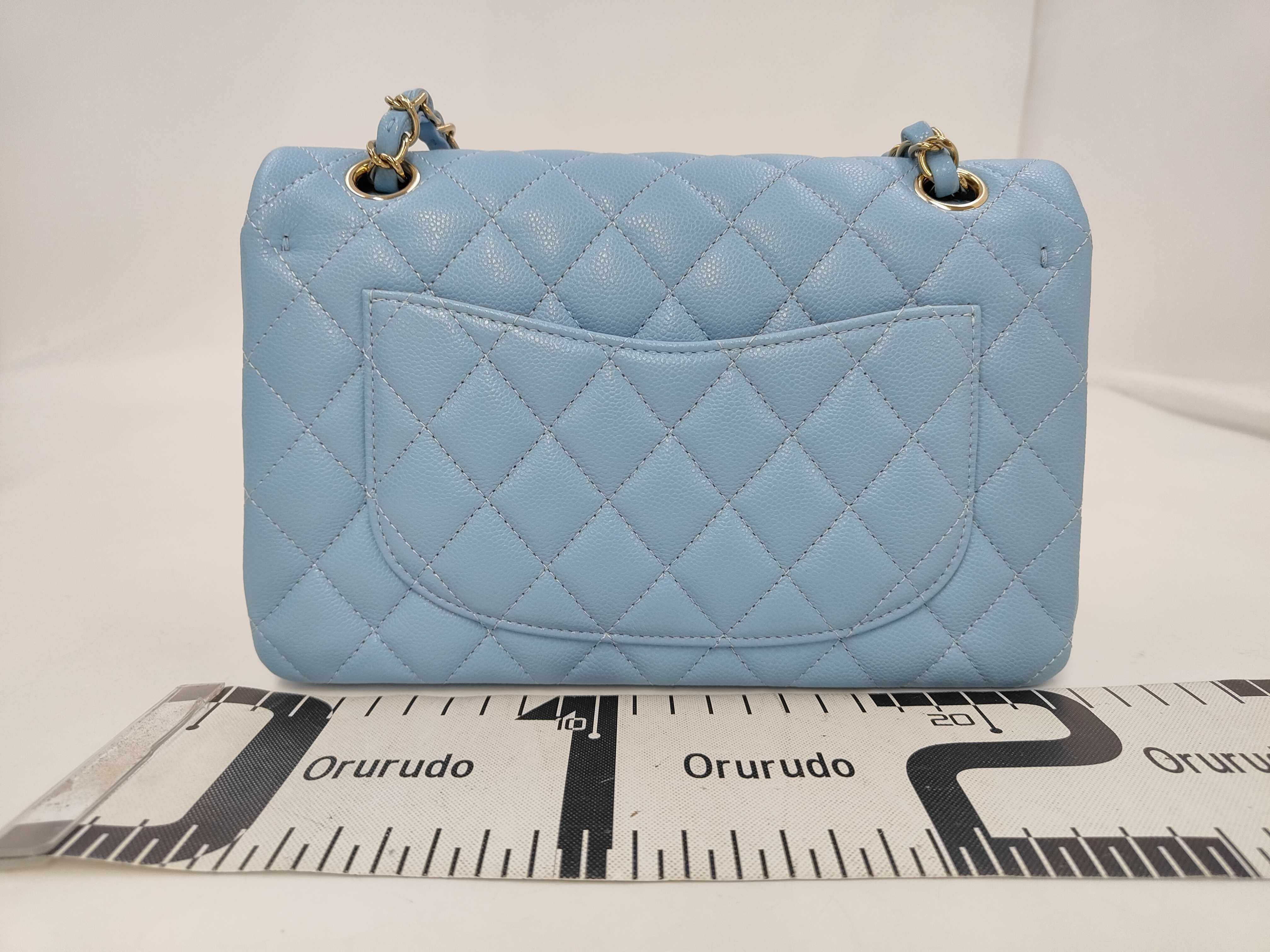 Double Flap Caviar Leather Light Blue GP Shoulder Bag — view 2
