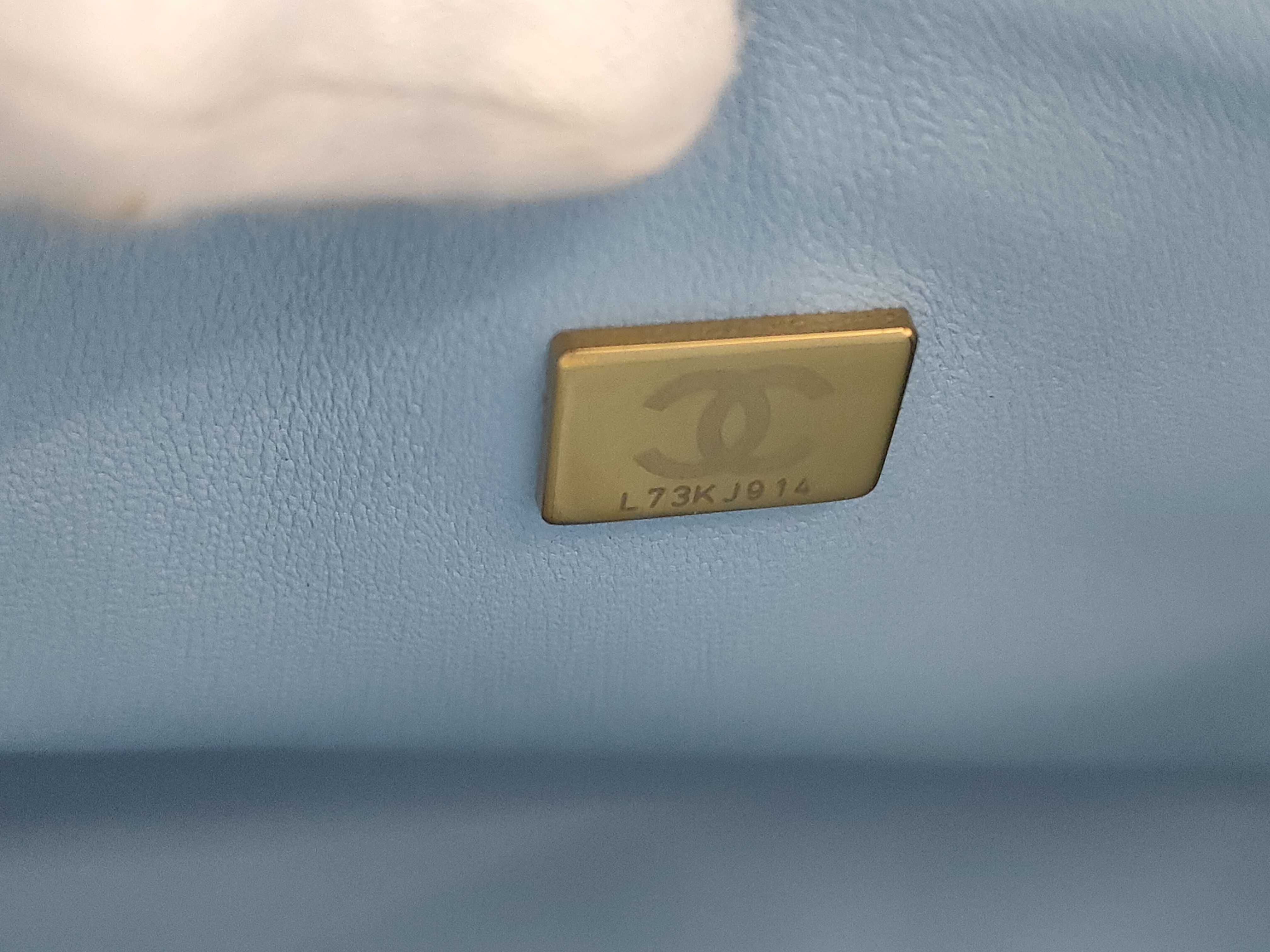 Double Flap Caviar Leather Light Blue GP Shoulder Bag — view 13