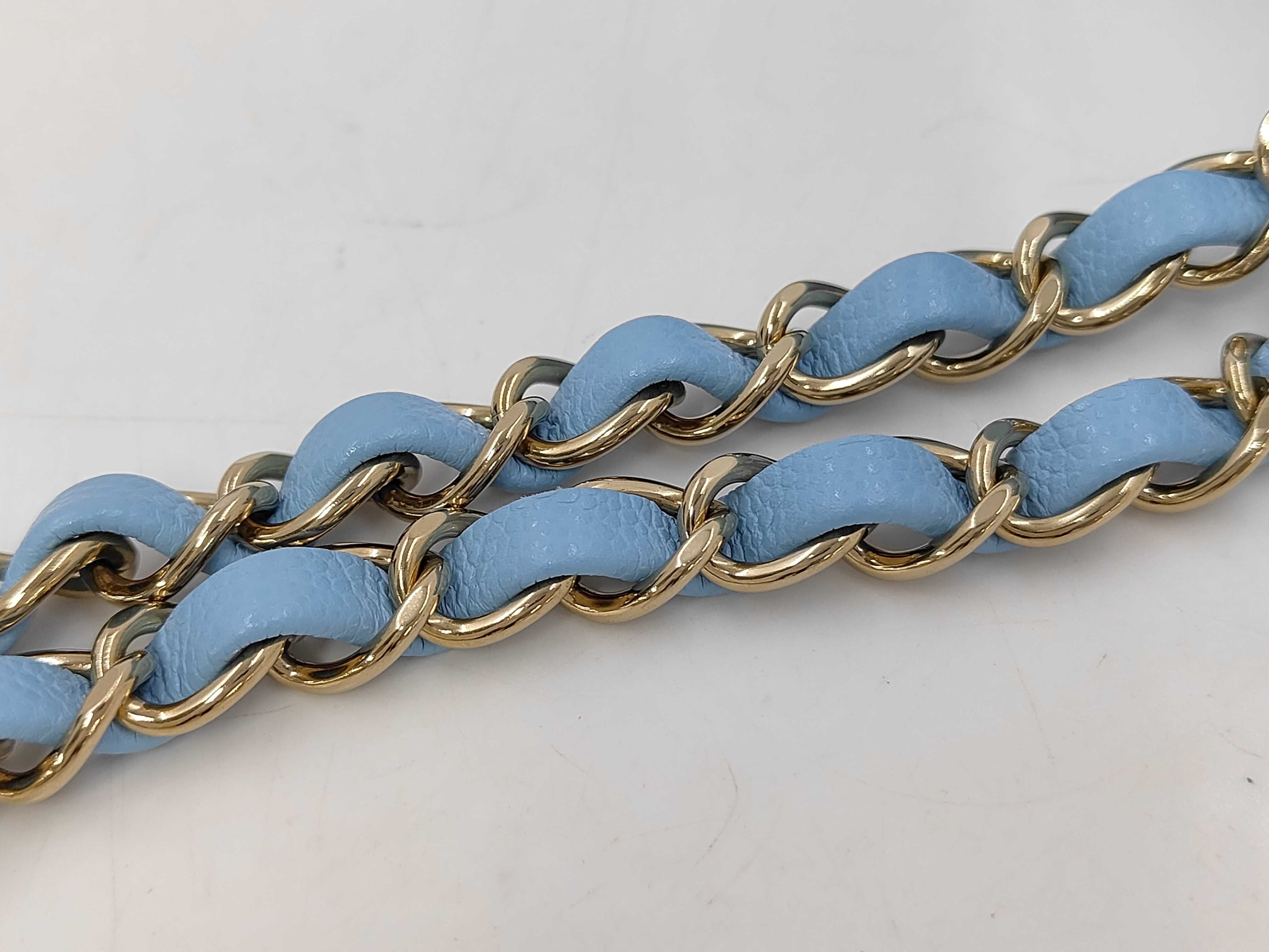 Double Flap Caviar Leather Light Blue GP Shoulder Bag — view 4