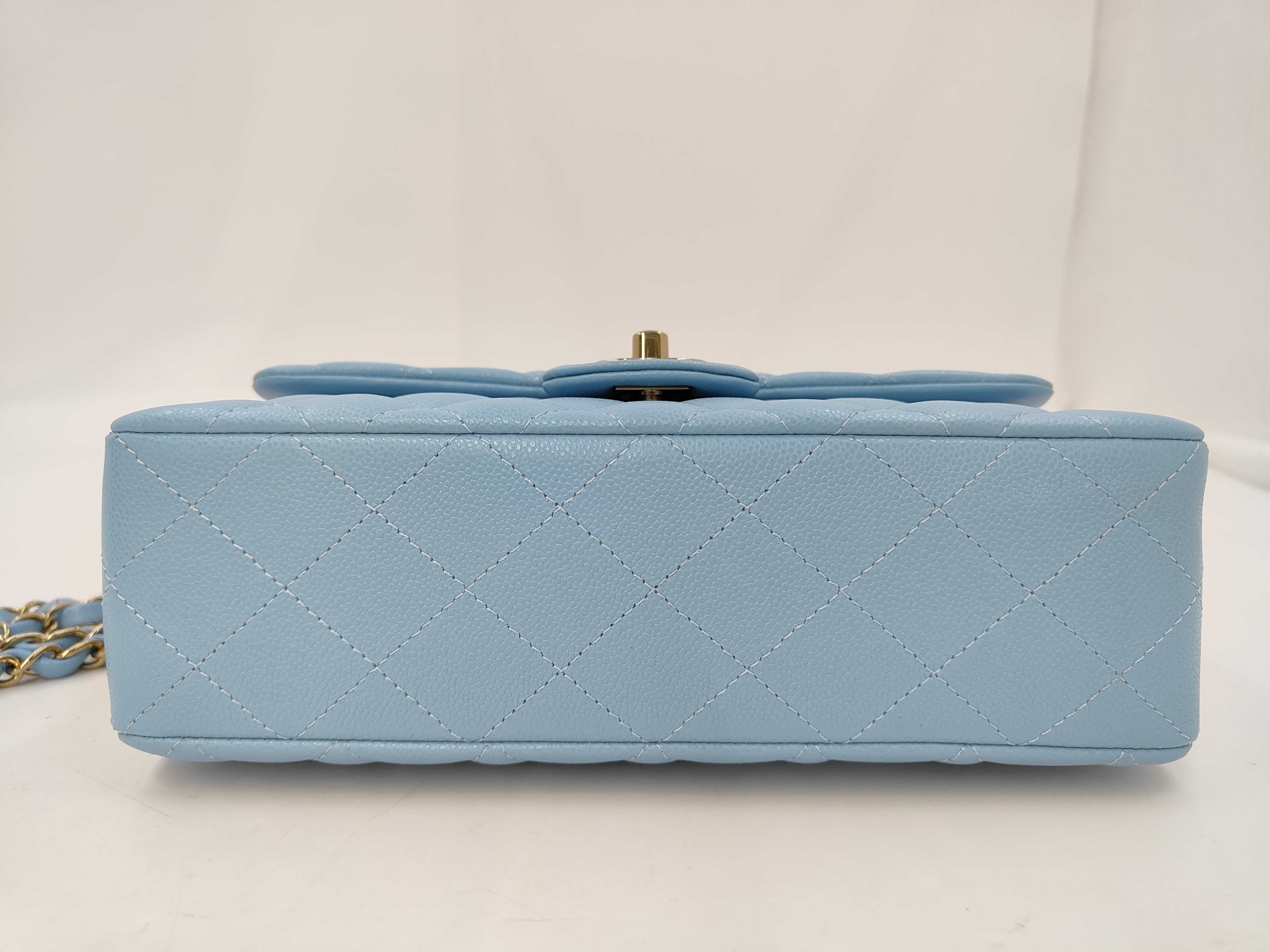 Double Flap Caviar Leather Light Blue GP Shoulder Bag — view 6
