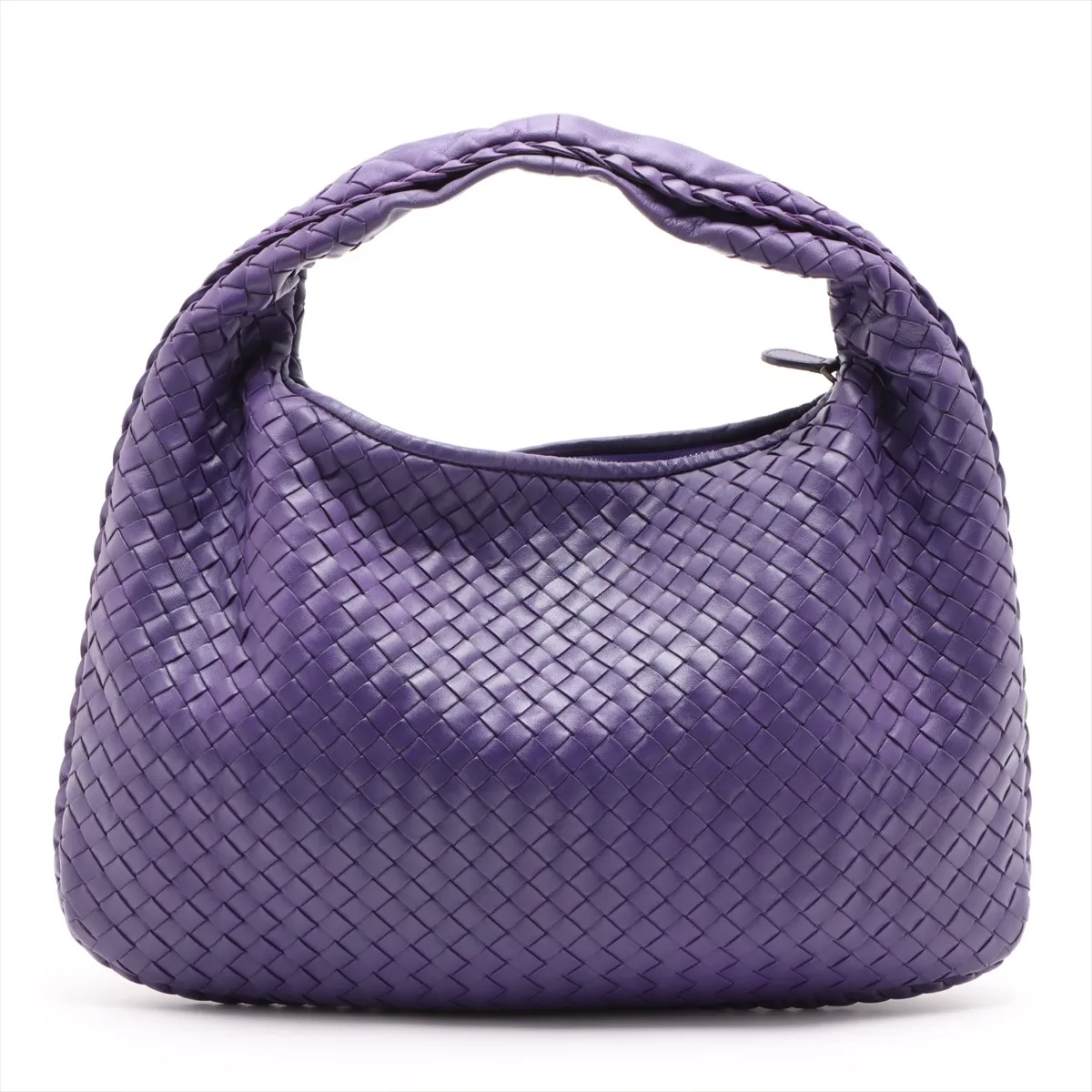Intrecciato Hobo Leather Shoulder Bag Purple — view 2