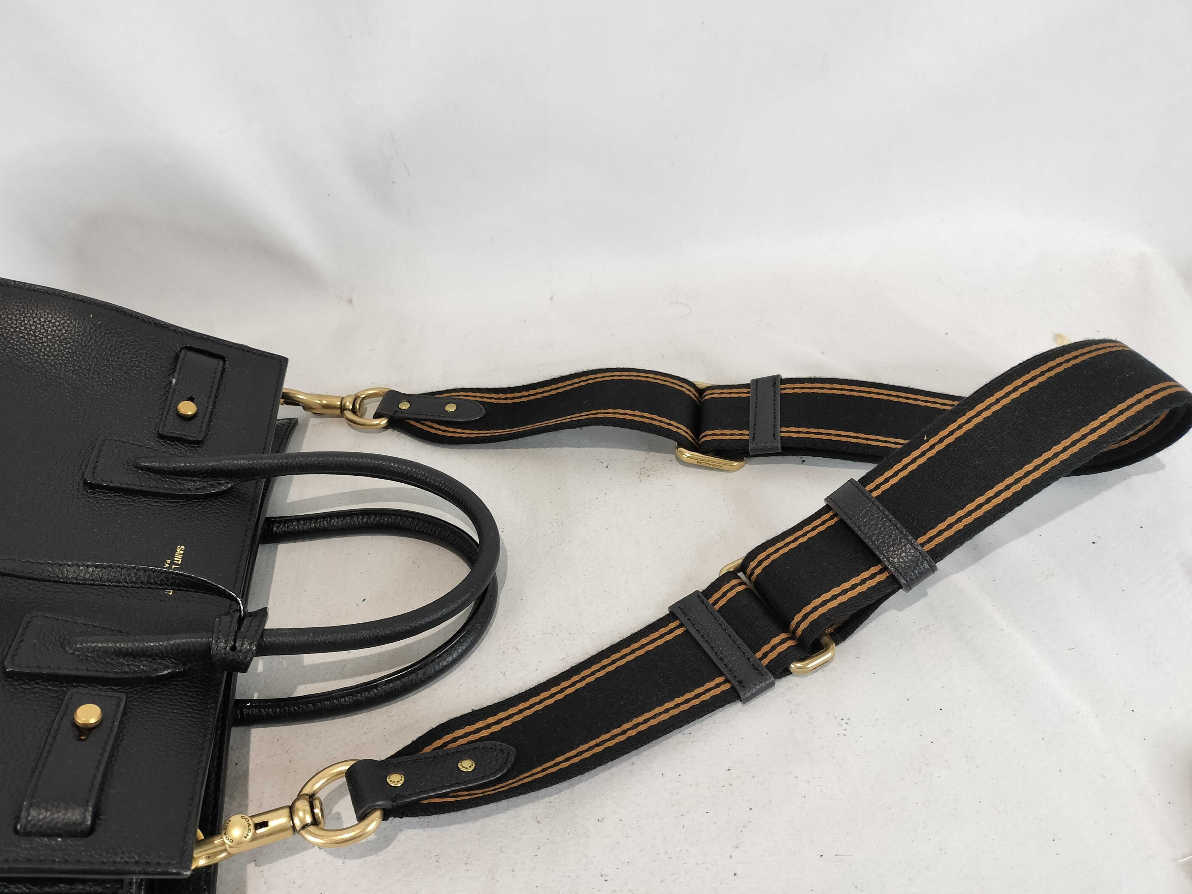 2-way black shoulder bag with ST — view 4