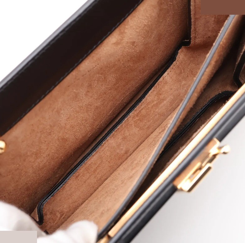 Unused Fendi Touch Leather Shoulder Bag, Black, 8BT349 — view 6