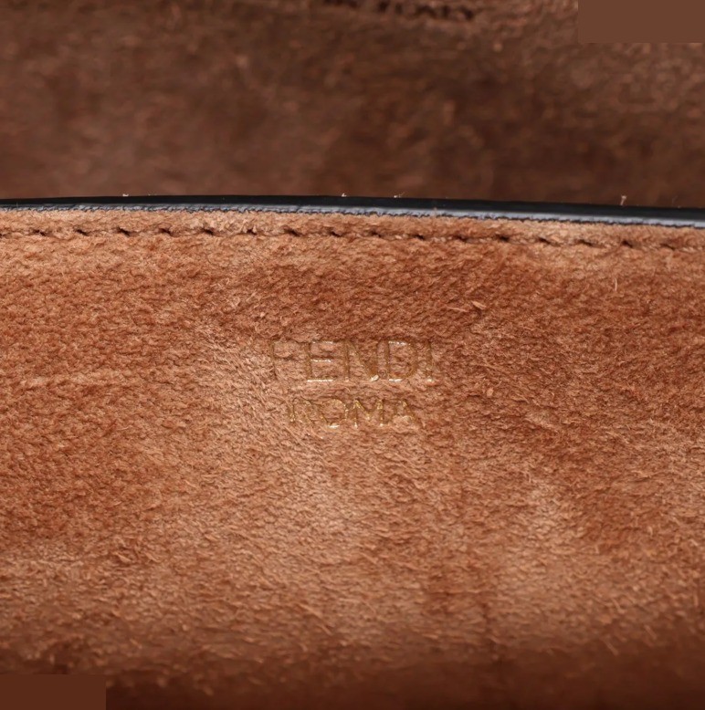 Unused Fendi Touch Leather Shoulder Bag, Black, 8BT349 — view 7