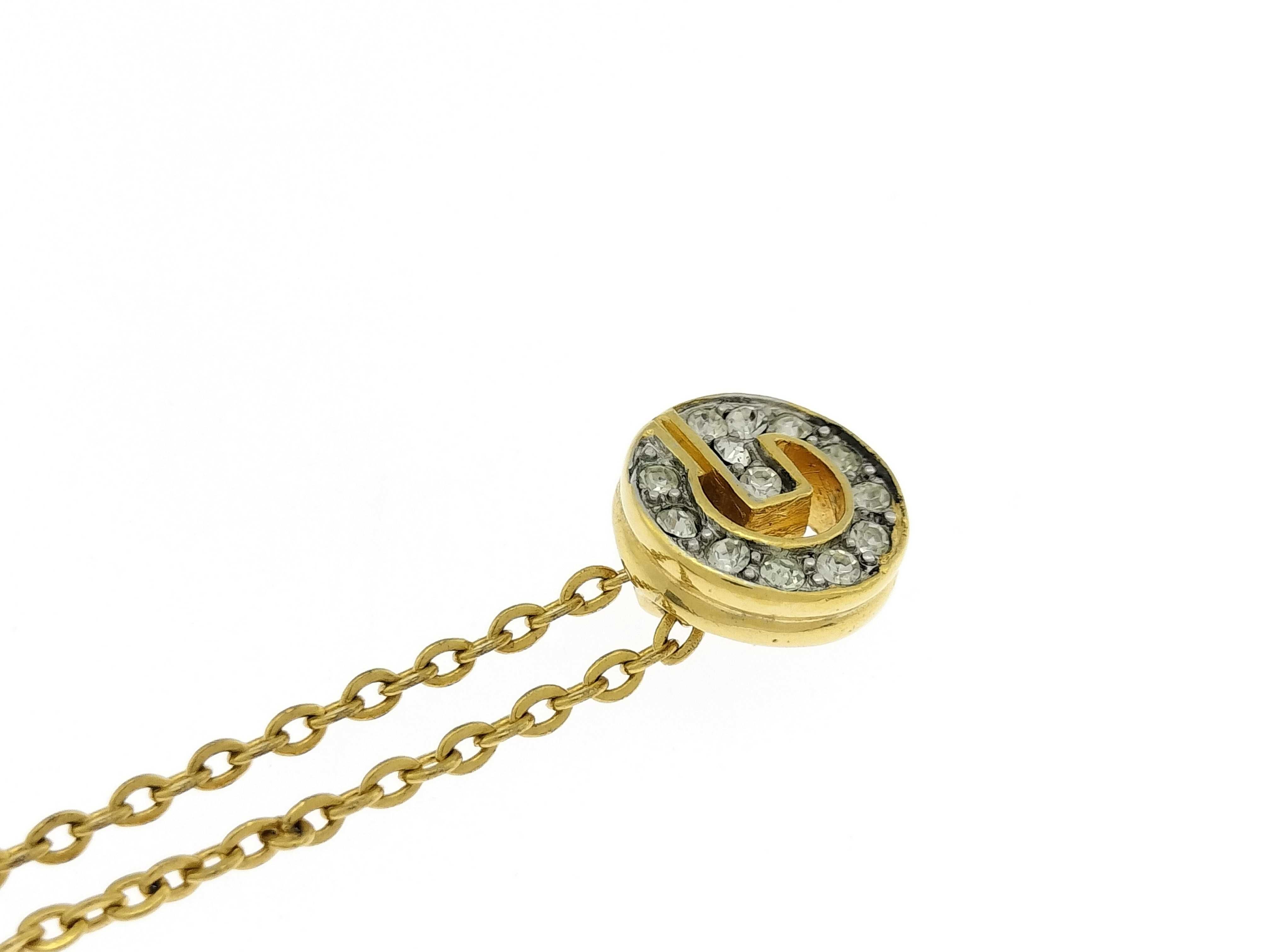 necklace with rhinestones and logo. — view 5