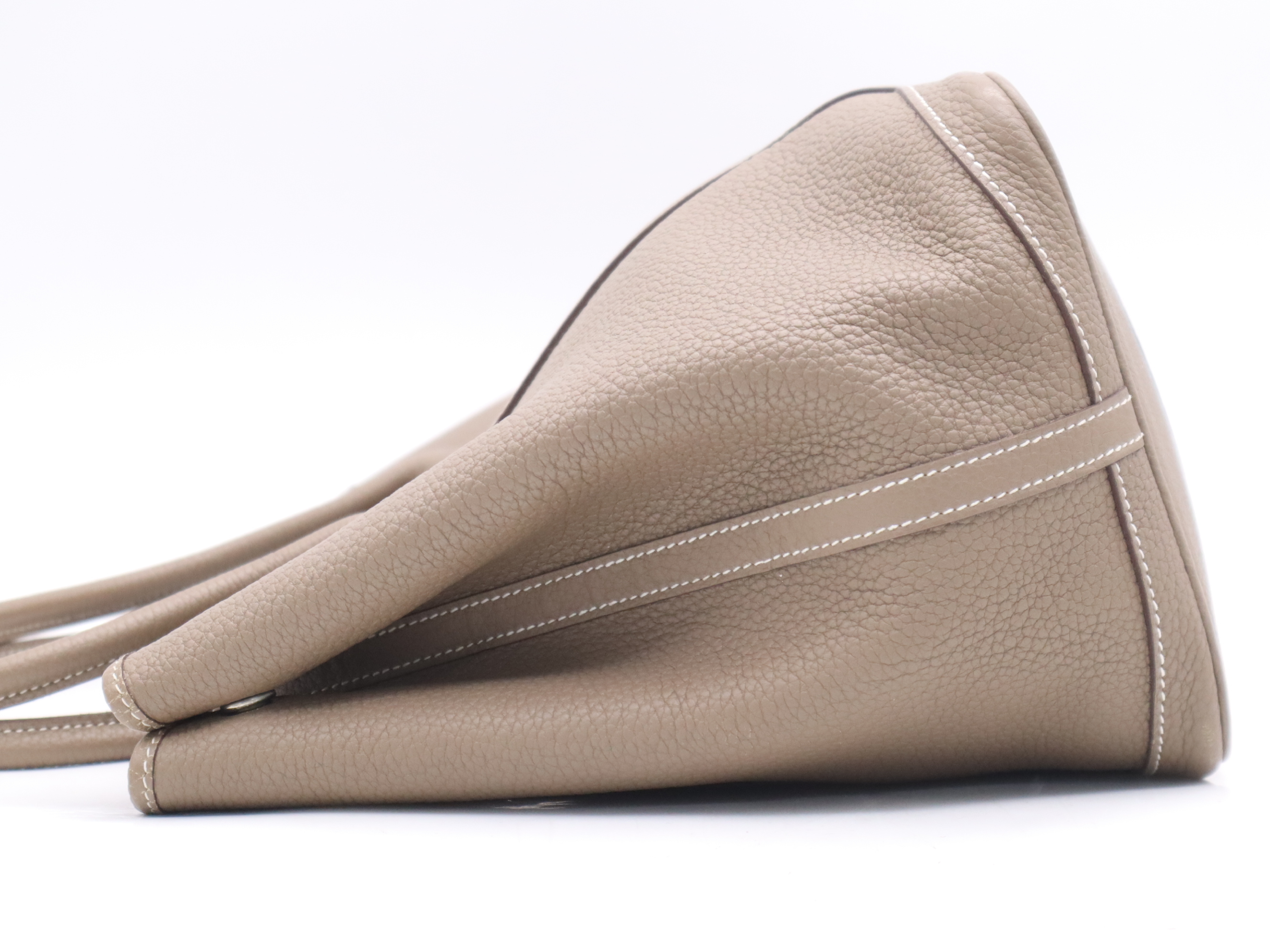 Leather Garden Party PM Tote Bag, Etoupe Brown, Silver Hardware, with Dust Bag, R Stamp, 2014 Model. — view 3