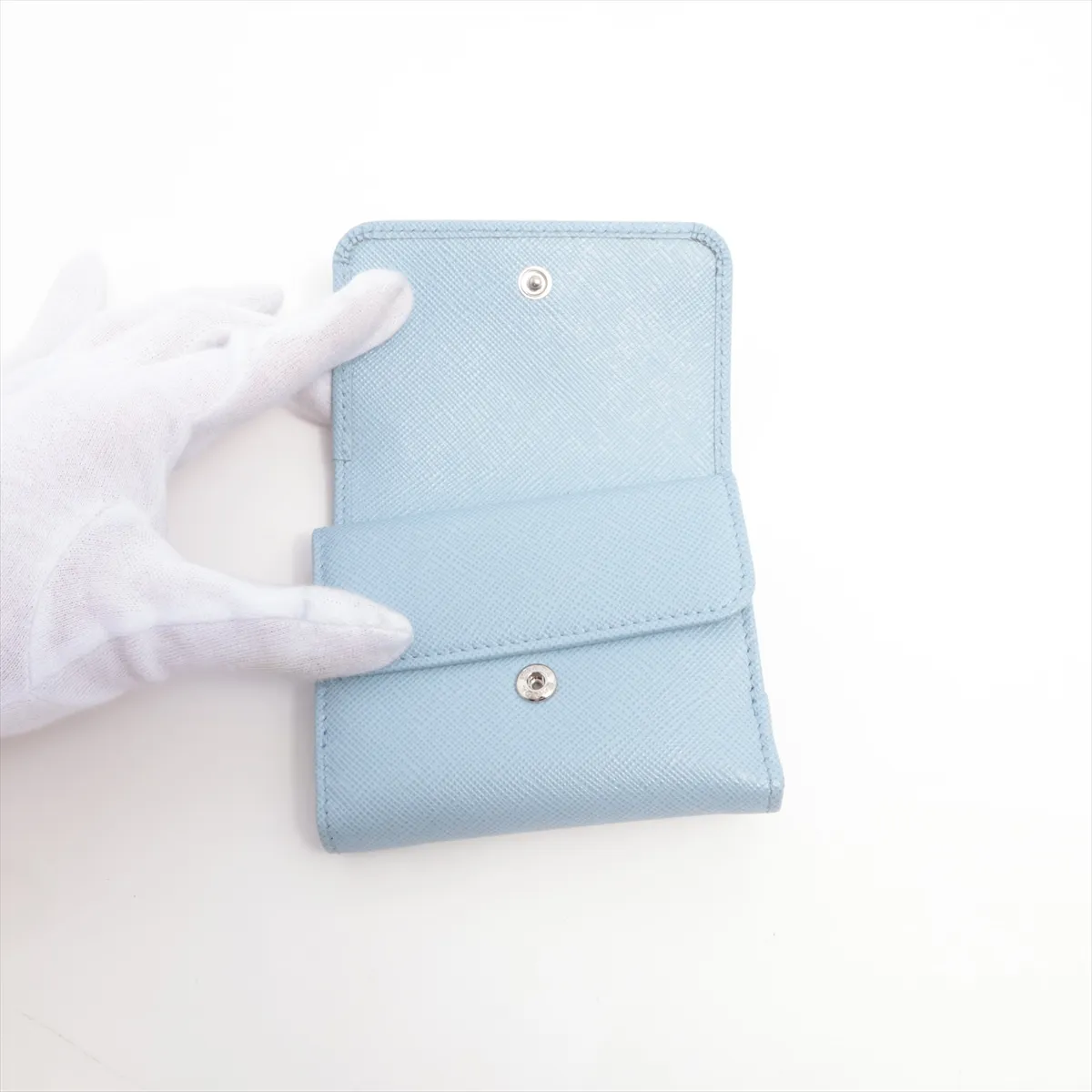 1MH043 Leather Compact Wallet White — view 3