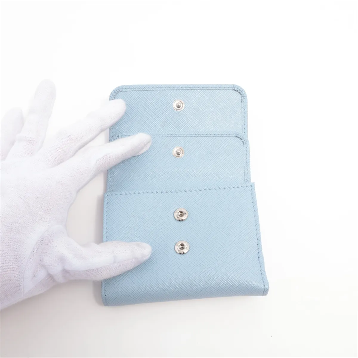 1MH043 Leather Compact Wallet White — view 4