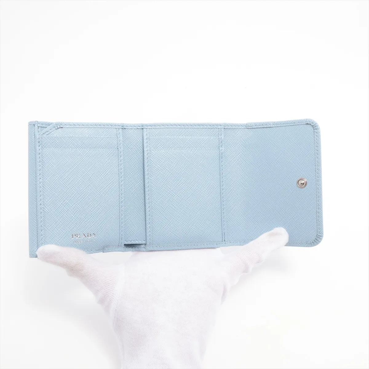 1MH043 Leather Compact Wallet White — view 5