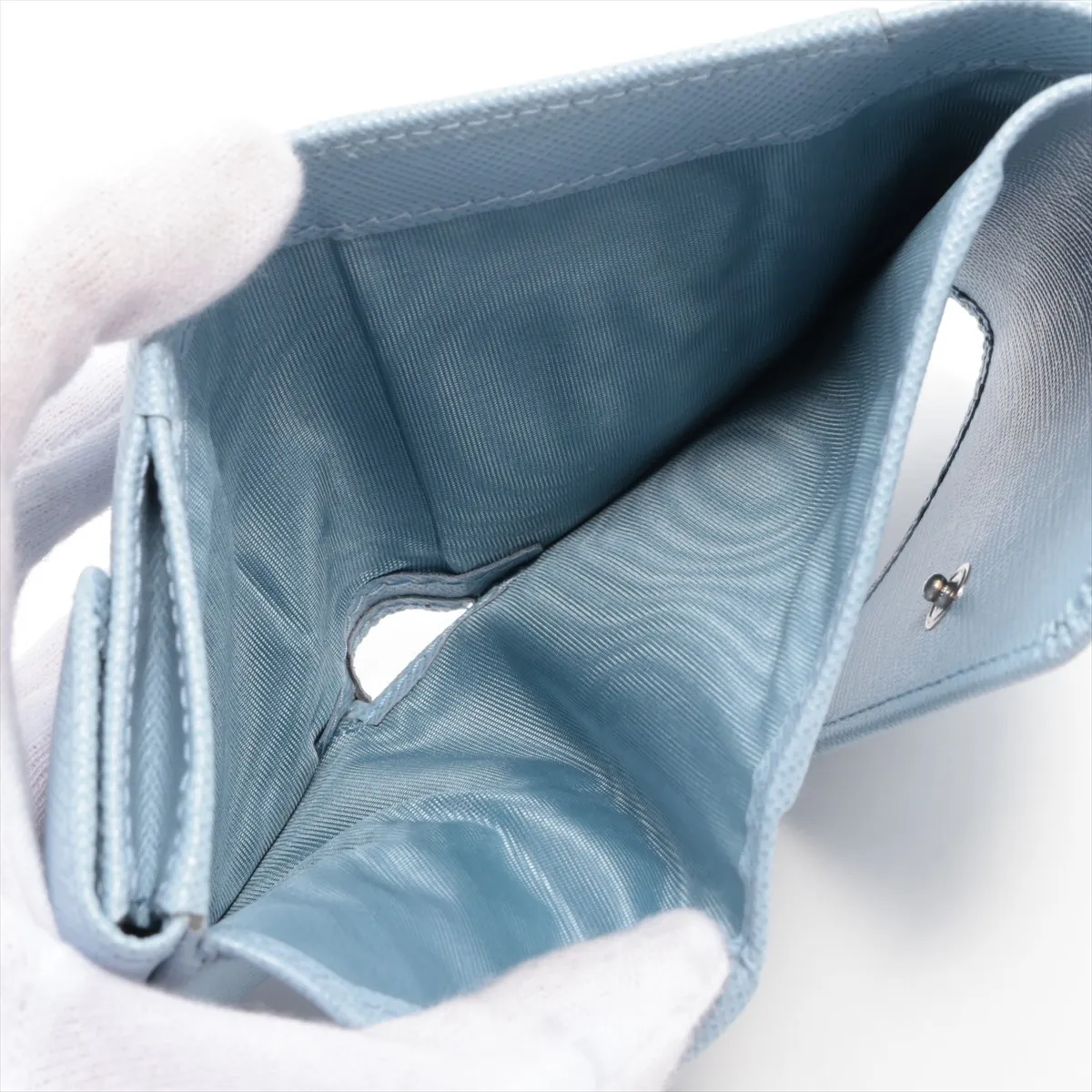 1MH043 Leather Compact Wallet White — view 6
