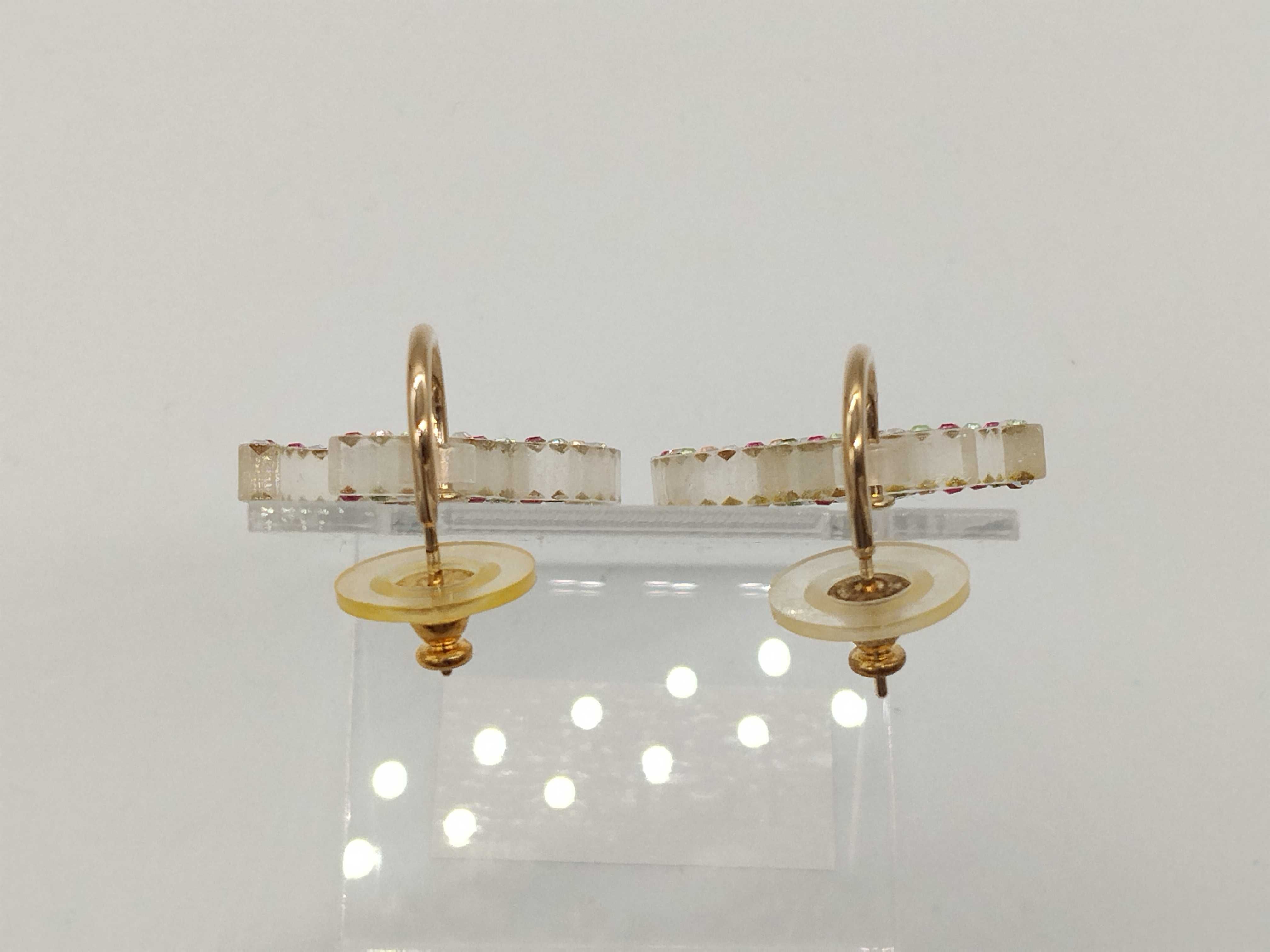 Coco Mark 04A Coco Rhinestone Earrings, Medium, White — view 3