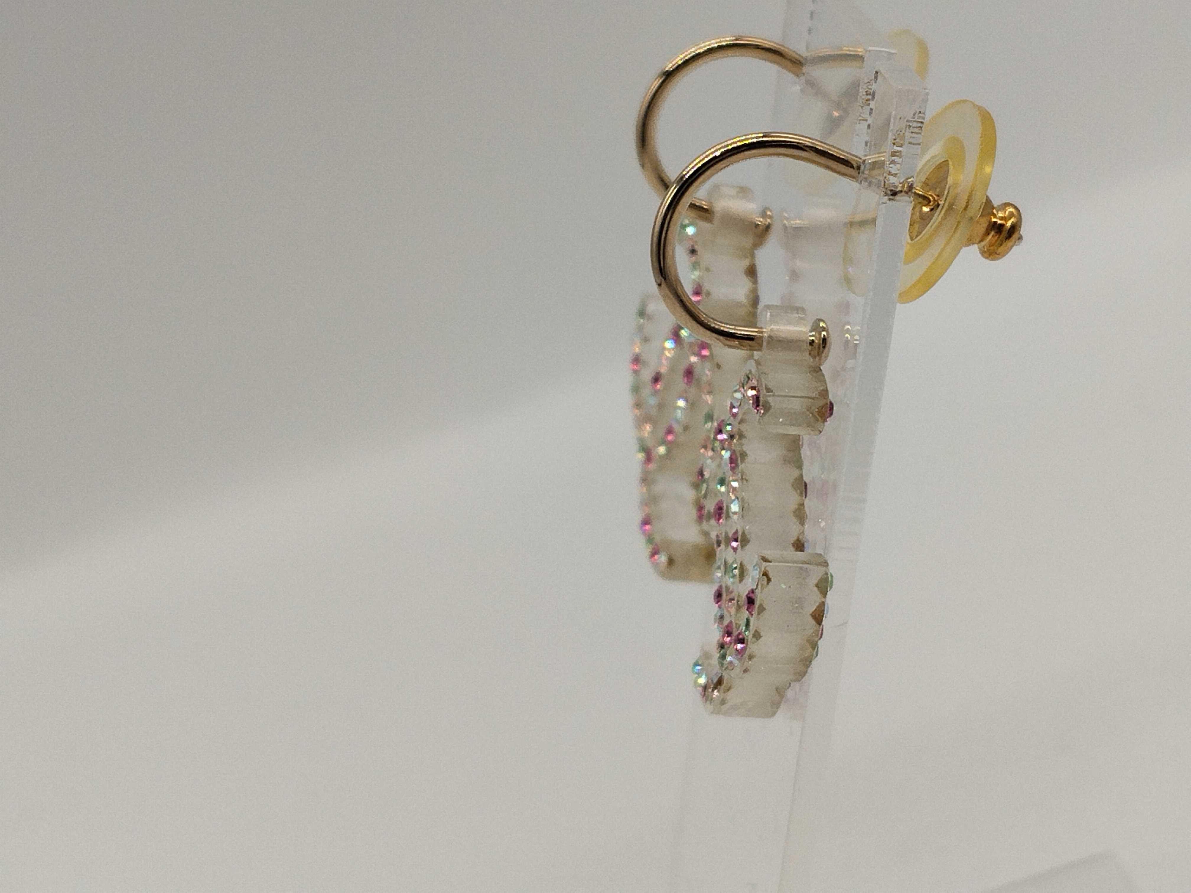 Coco Mark 04A Coco Rhinestone Earrings, Medium, White — view 4