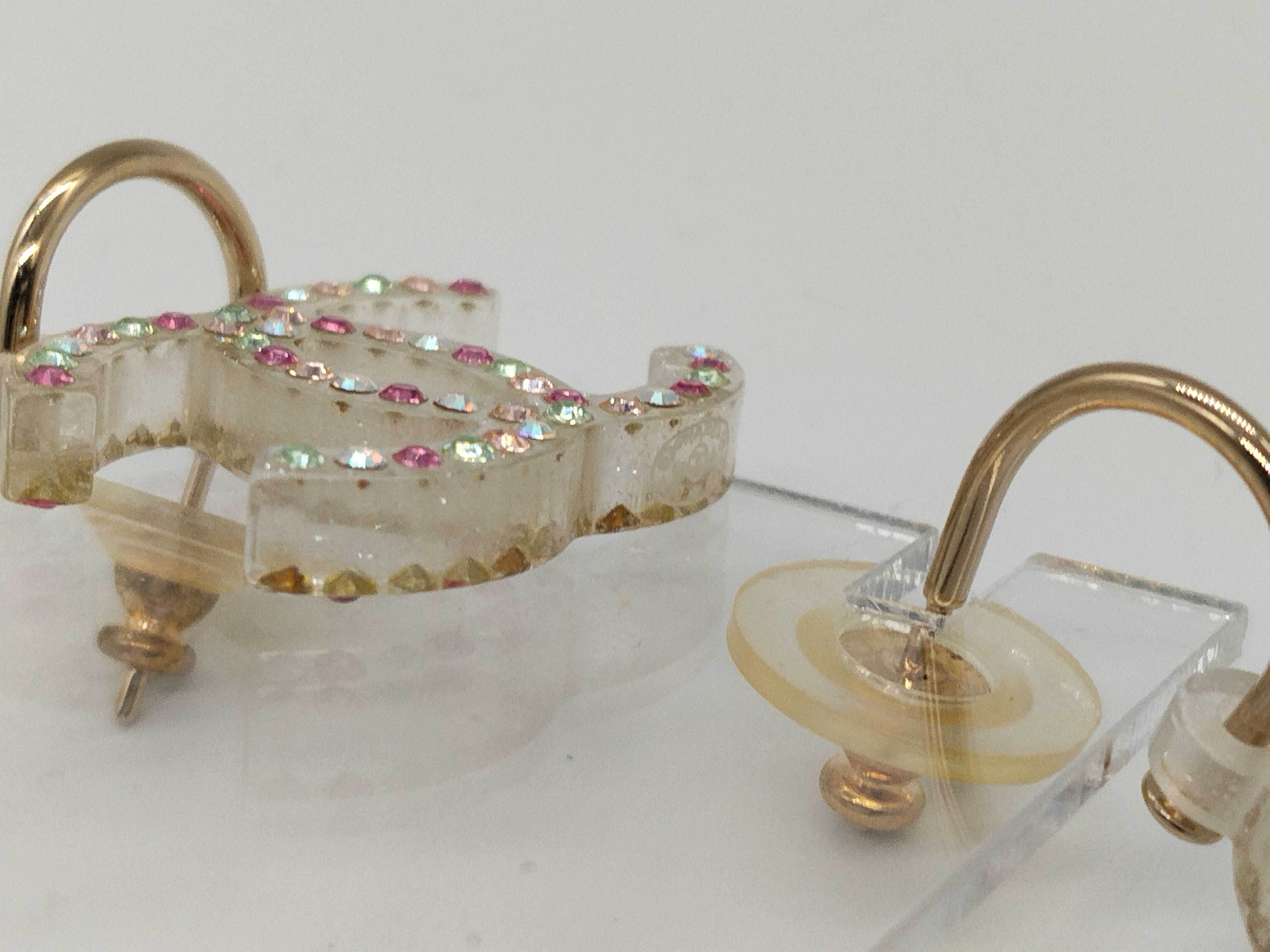 Coco Mark 04A Coco Rhinestone Earrings, Medium, White — view 6