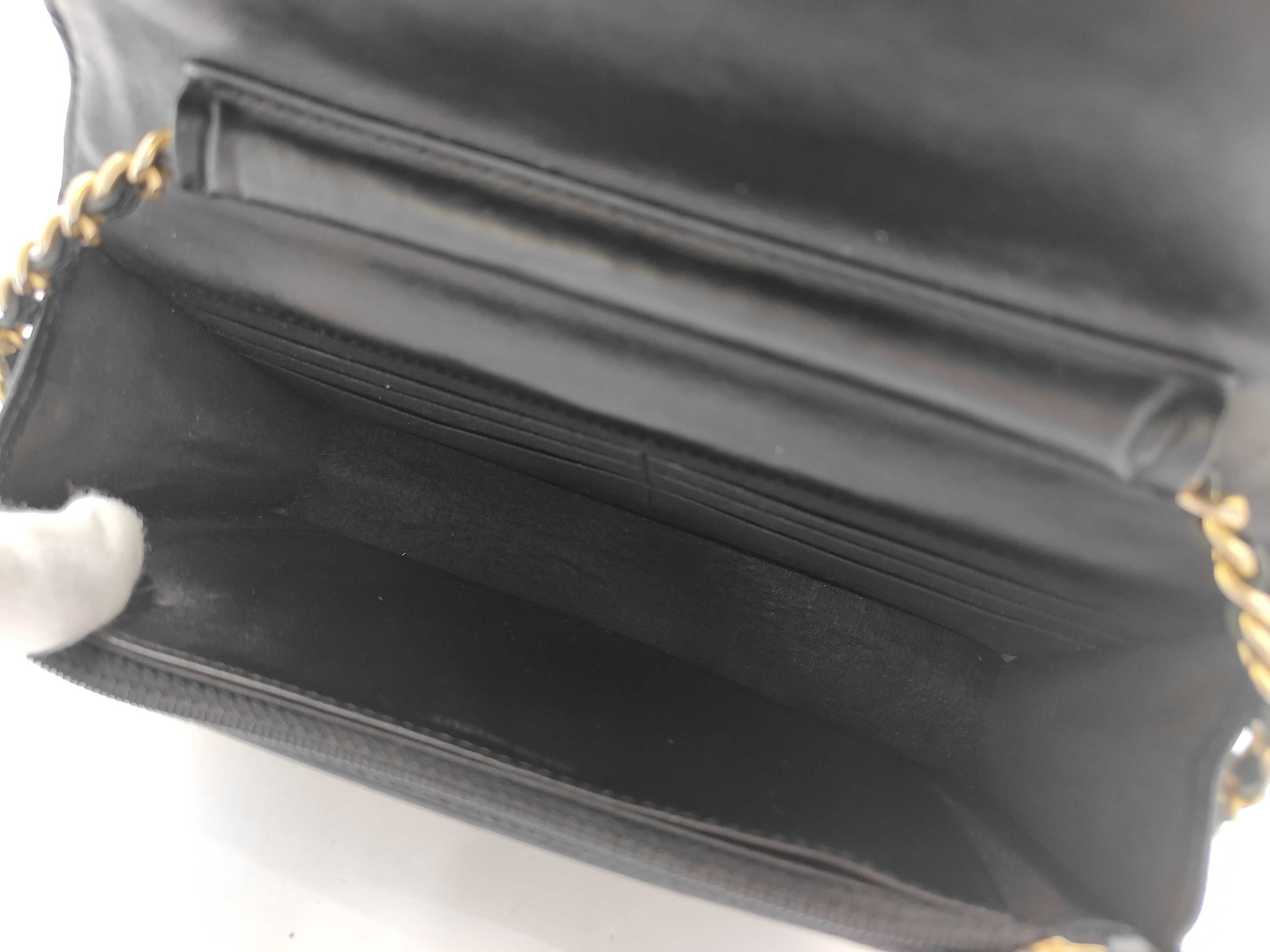 Boy Chanel Caviar Skin Chain Wallet, Black with Gold Hardware, 25317287 (Serial Number 25-series), Shoulder Bag — view 11