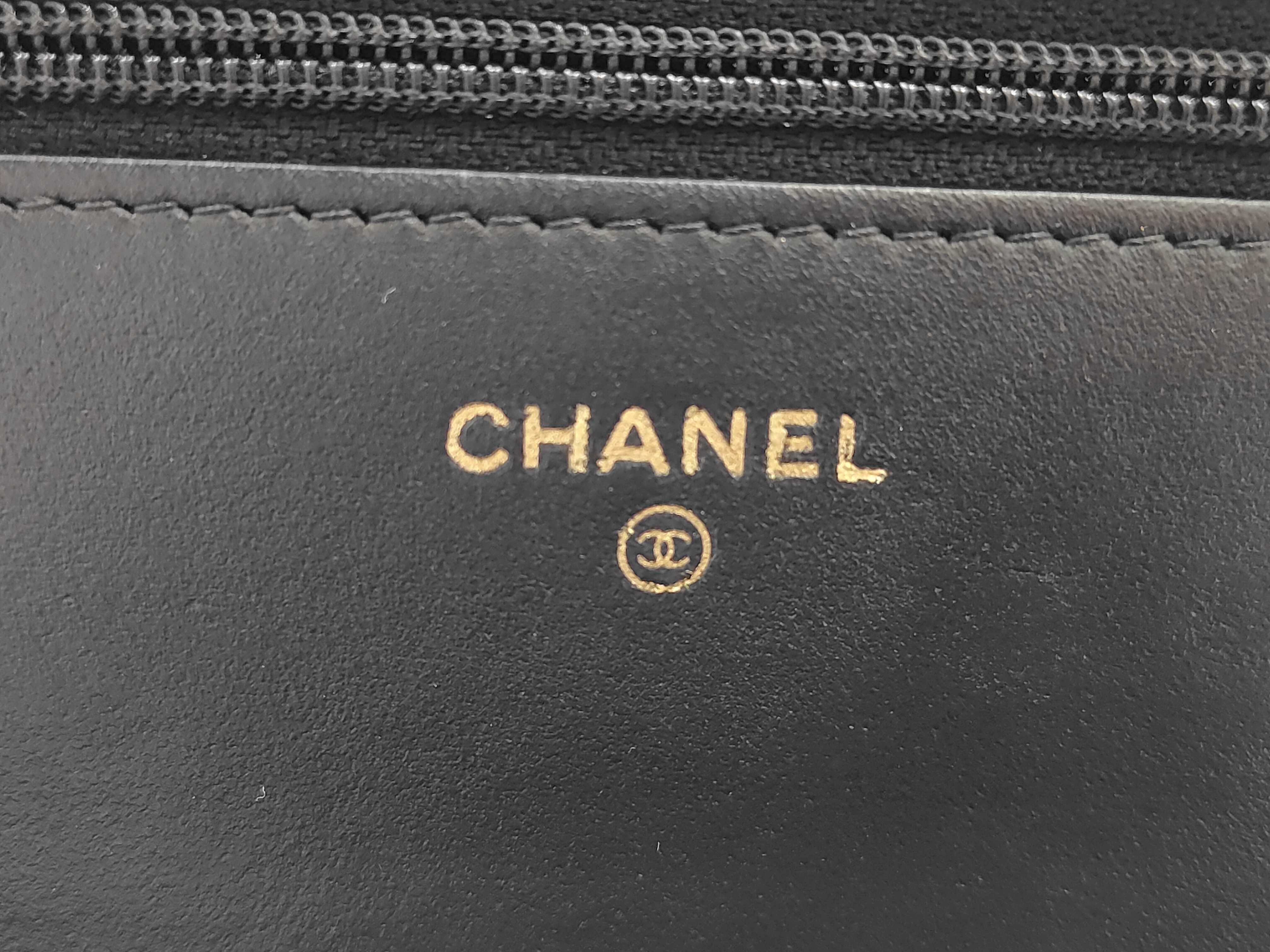Boy Chanel Caviar Skin Chain Wallet, Black with Gold Hardware, 25317287 (Serial Number 25-series), Shoulder Bag — view 14