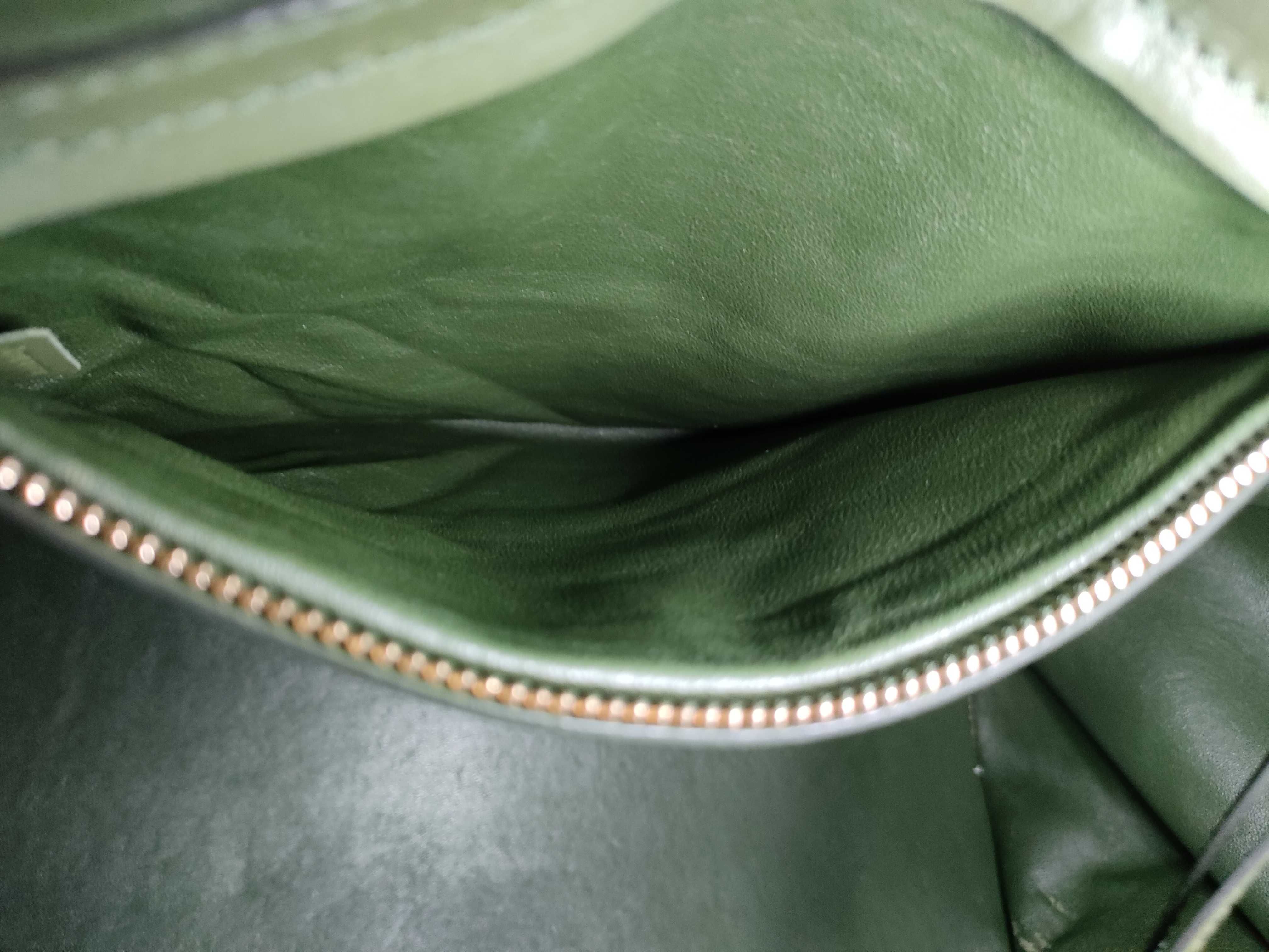 ID- Luggage Phantom Suede & Cow Skin Handbag Green #U-CU-0112 Handbag — view 11