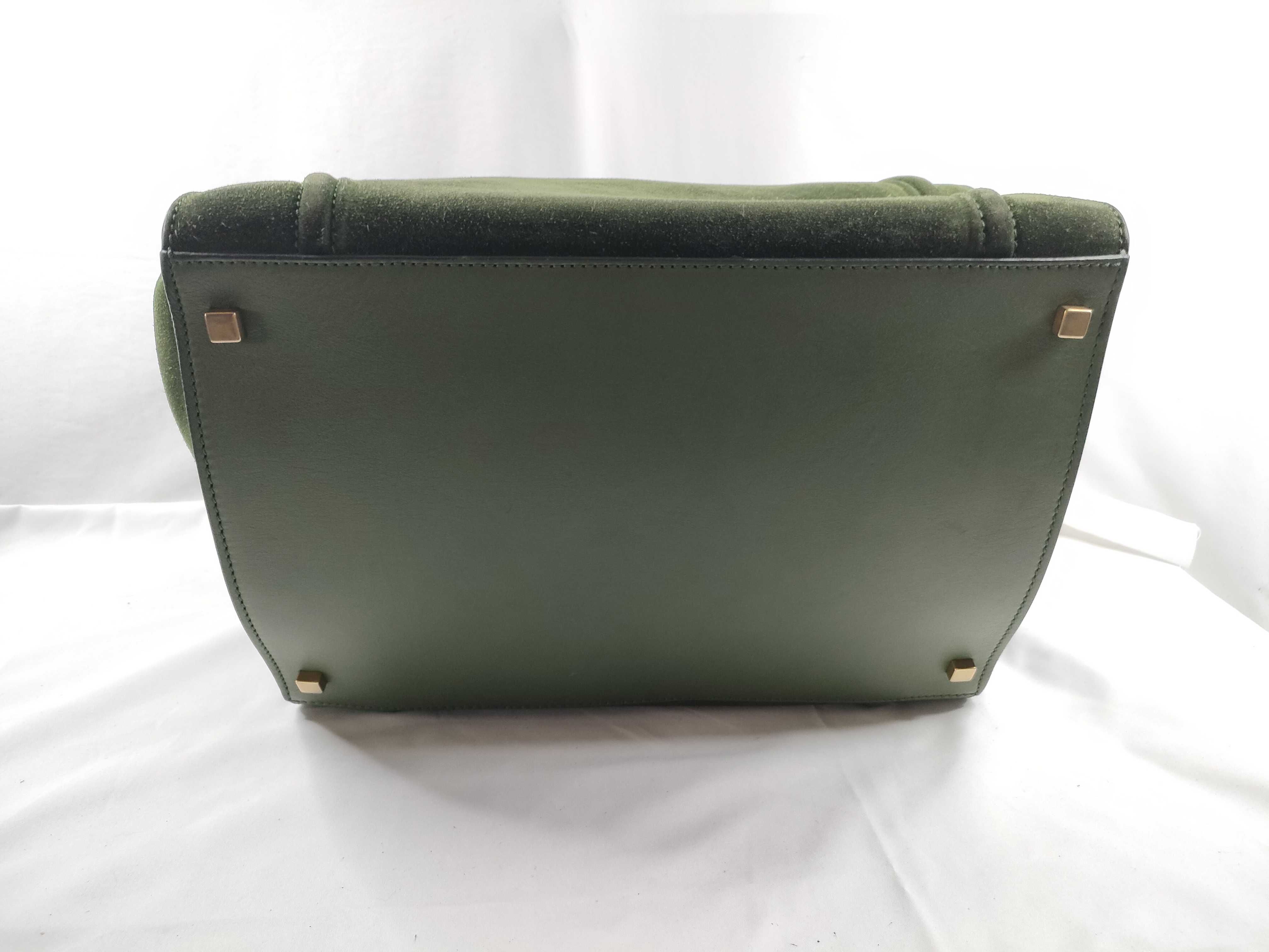 ID- Luggage Phantom Suede & Cow Skin Handbag Green #U-CU-0112 Handbag — view 4