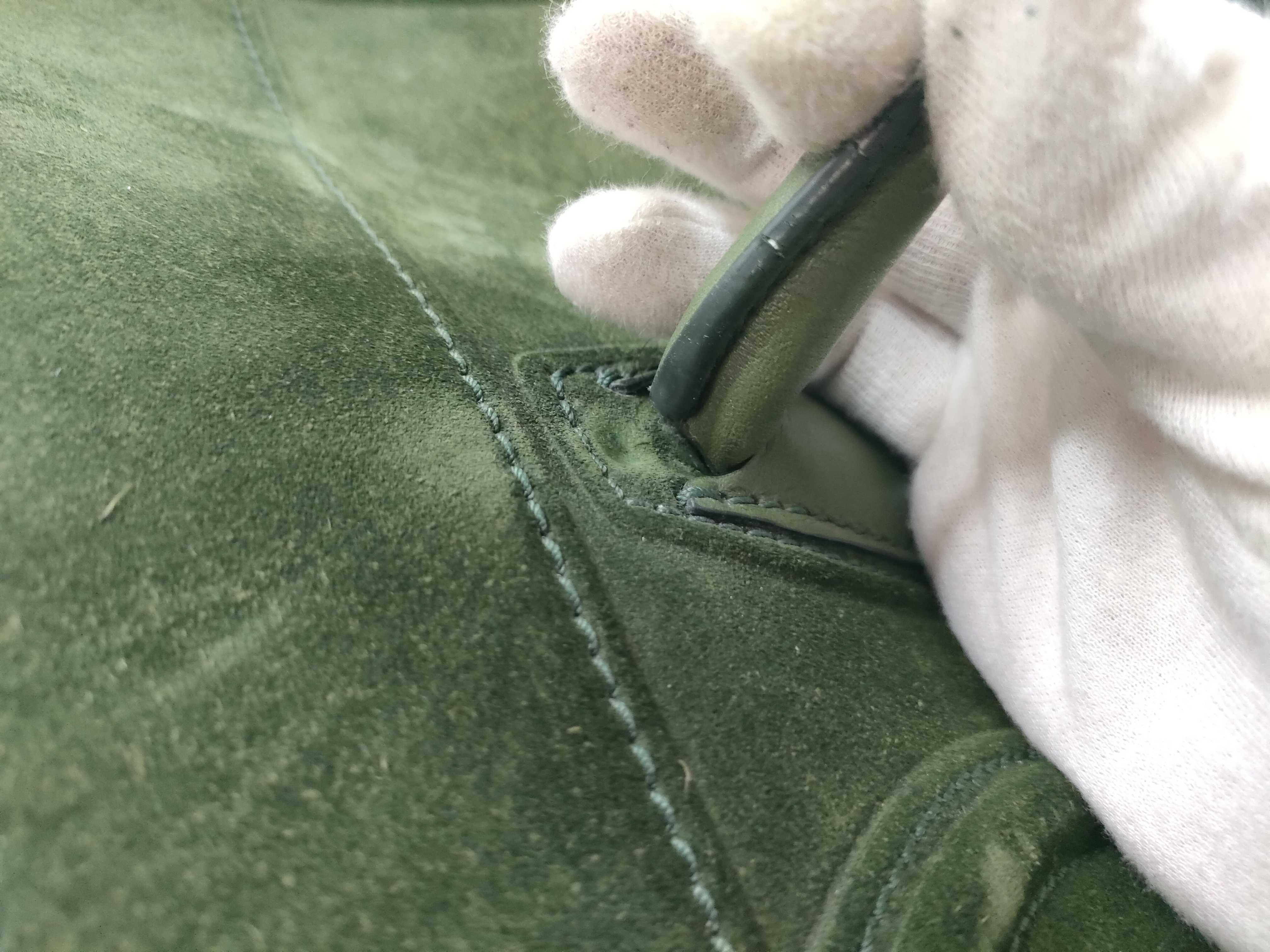 ID- Luggage Phantom Suede & Cow Skin Handbag Green #U-CU-0112 Handbag — view 8