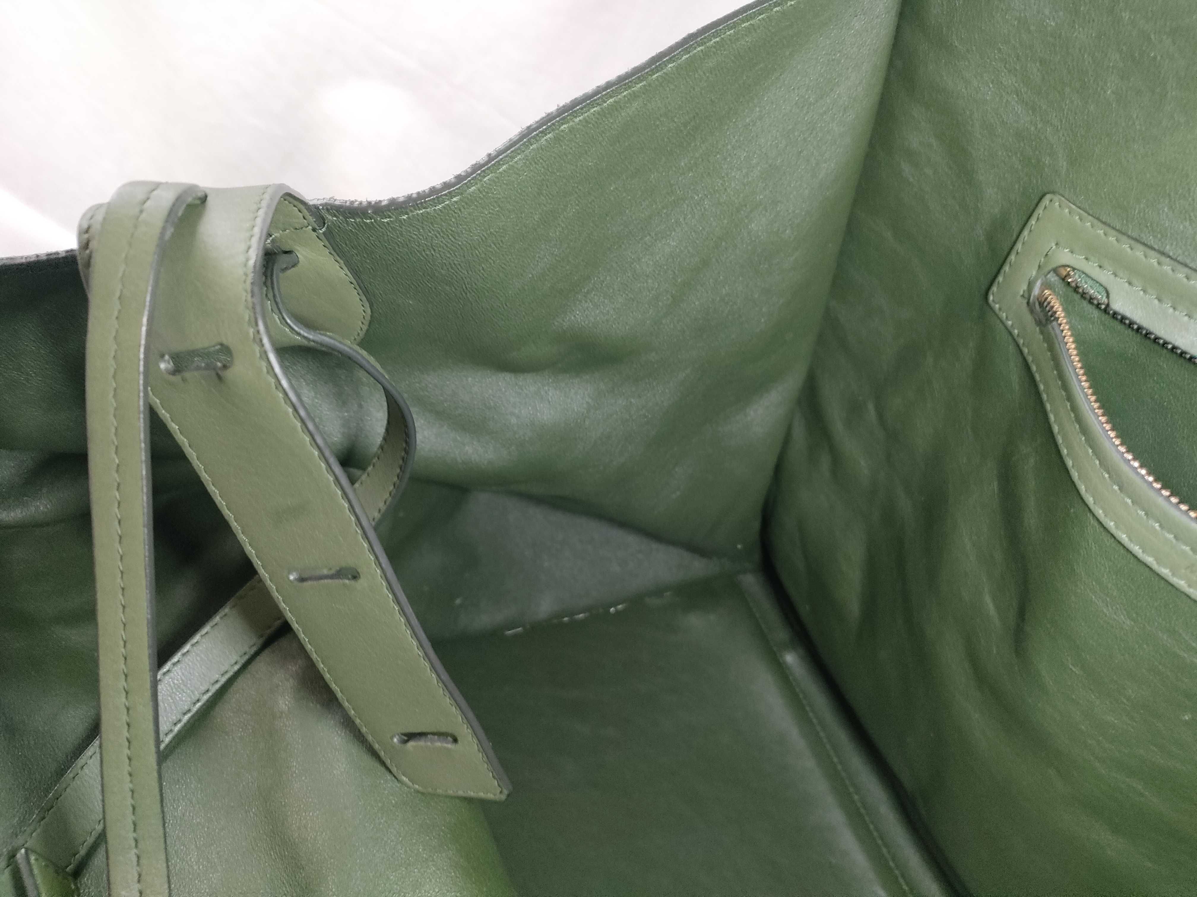 ID- Luggage Phantom Suede & Cow Skin Handbag Green #U-CU-0112 Handbag — view 10