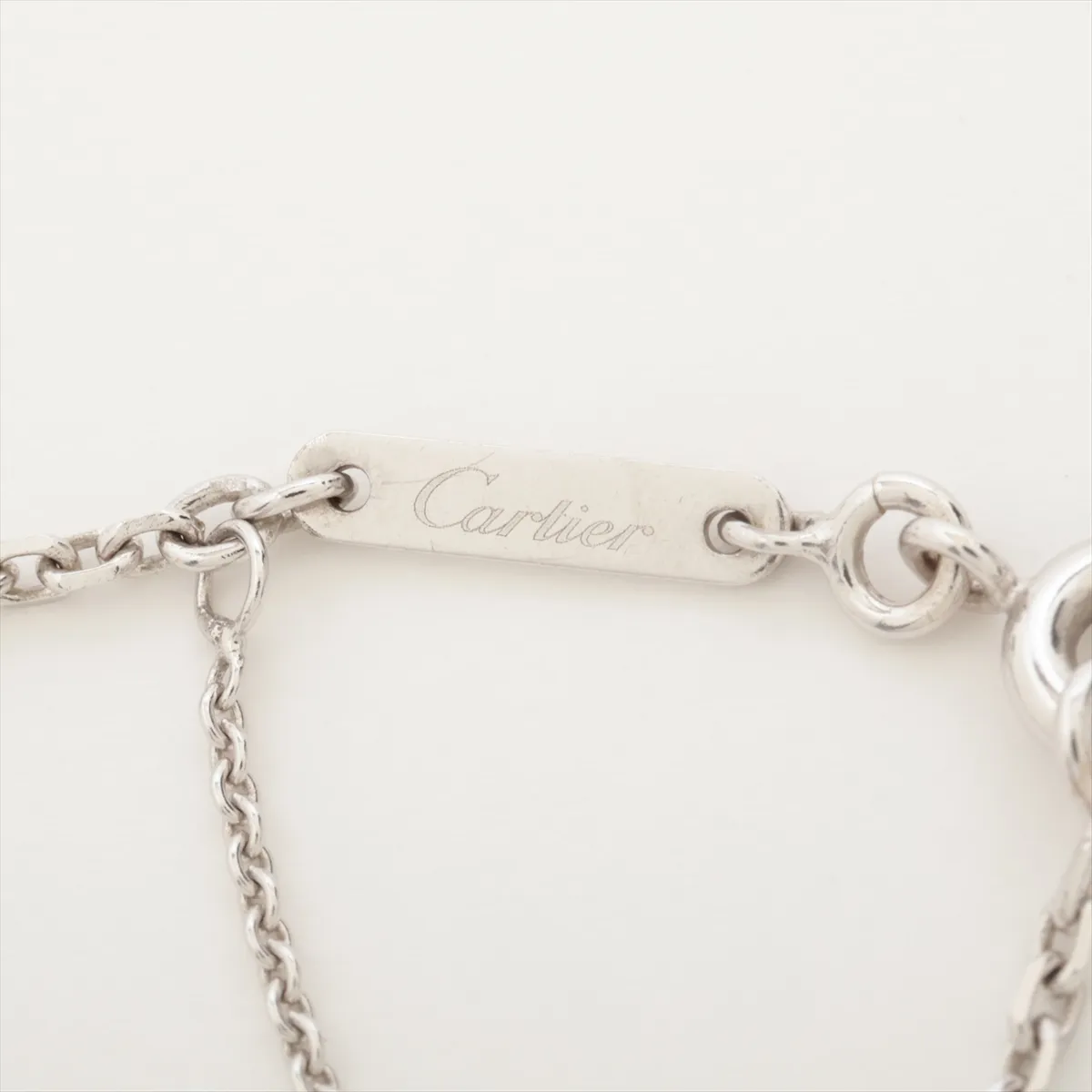 C Heart Necklace, 750 (WG), 7.5g, AO4774. (Note: Jump ring is slightly bent, engraving is faded.) — view 4