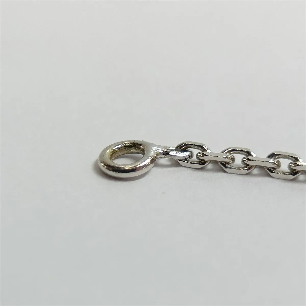 C Heart Necklace, 750 (WG), 7.5g, AO4774. (Note: Jump ring is slightly bent, engraving is faded.) — view 6