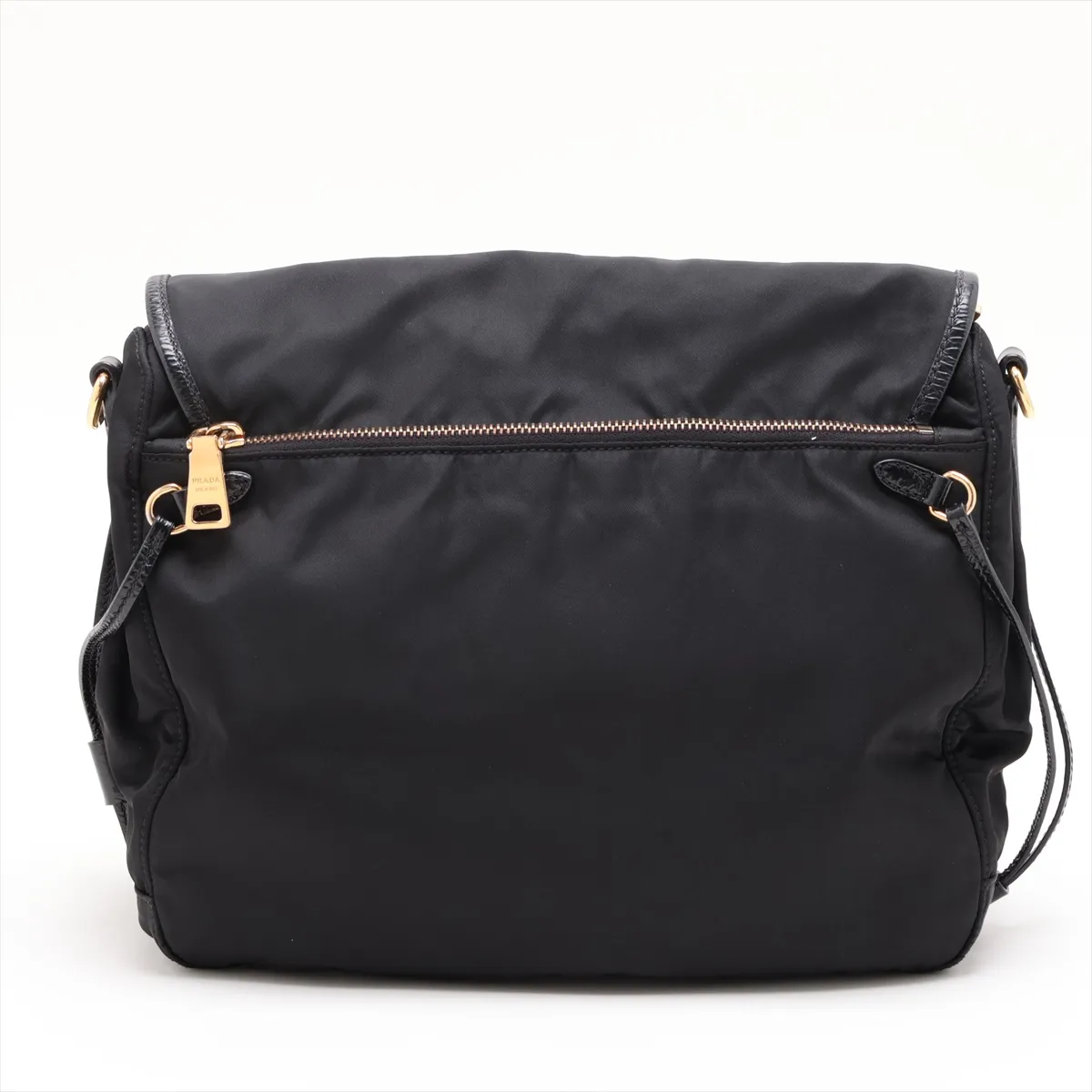 Tessuto Nylon x Leather Shoulder Bag, Black — view 2