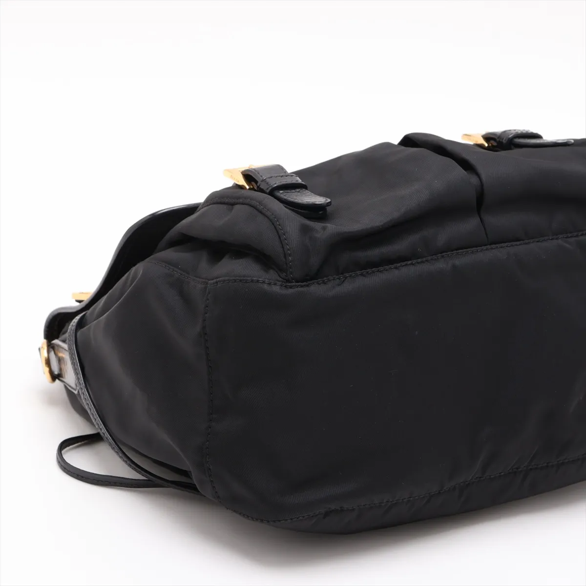 Tessuto Nylon x Leather Shoulder Bag, Black — view 4