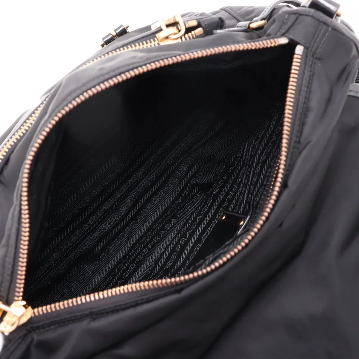 Tessuto Nylon x Leather Shoulder Bag, Black — view 6