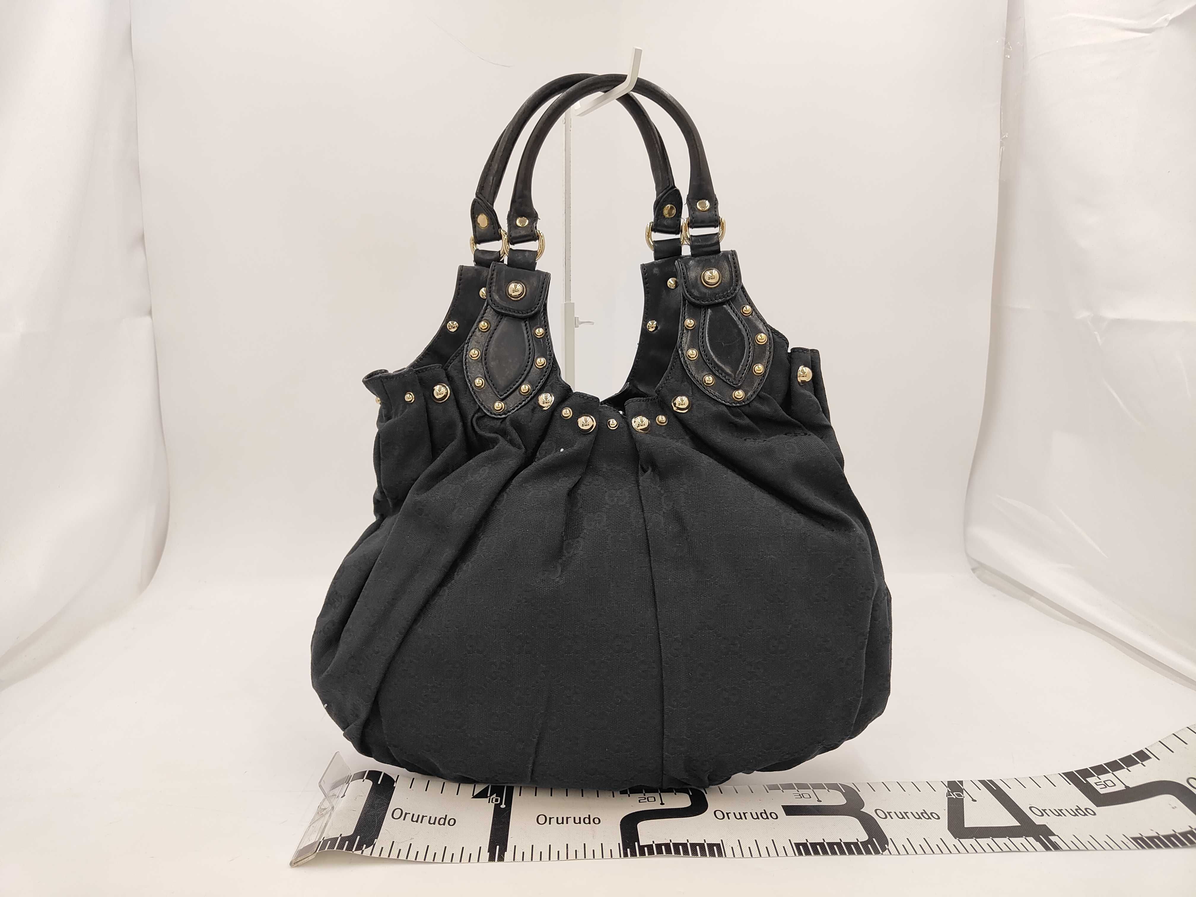 GG Canvas Handbag, Gucci GG Canvas Studded Shoulder Bag — view 2
