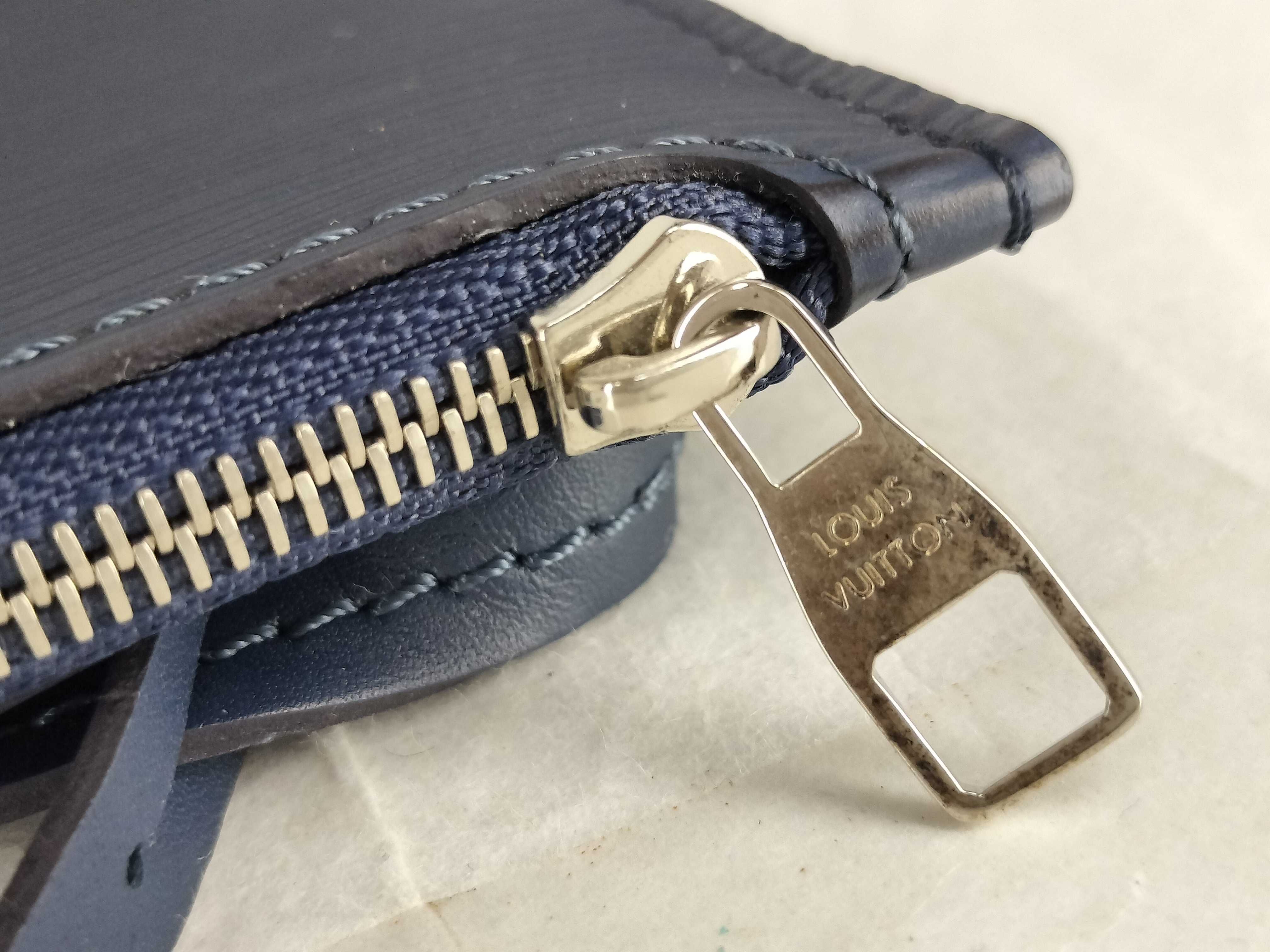 Epi Louis Vuitton Neverfull Epi M40885 Navy Tote Bag with Pouch — view 14