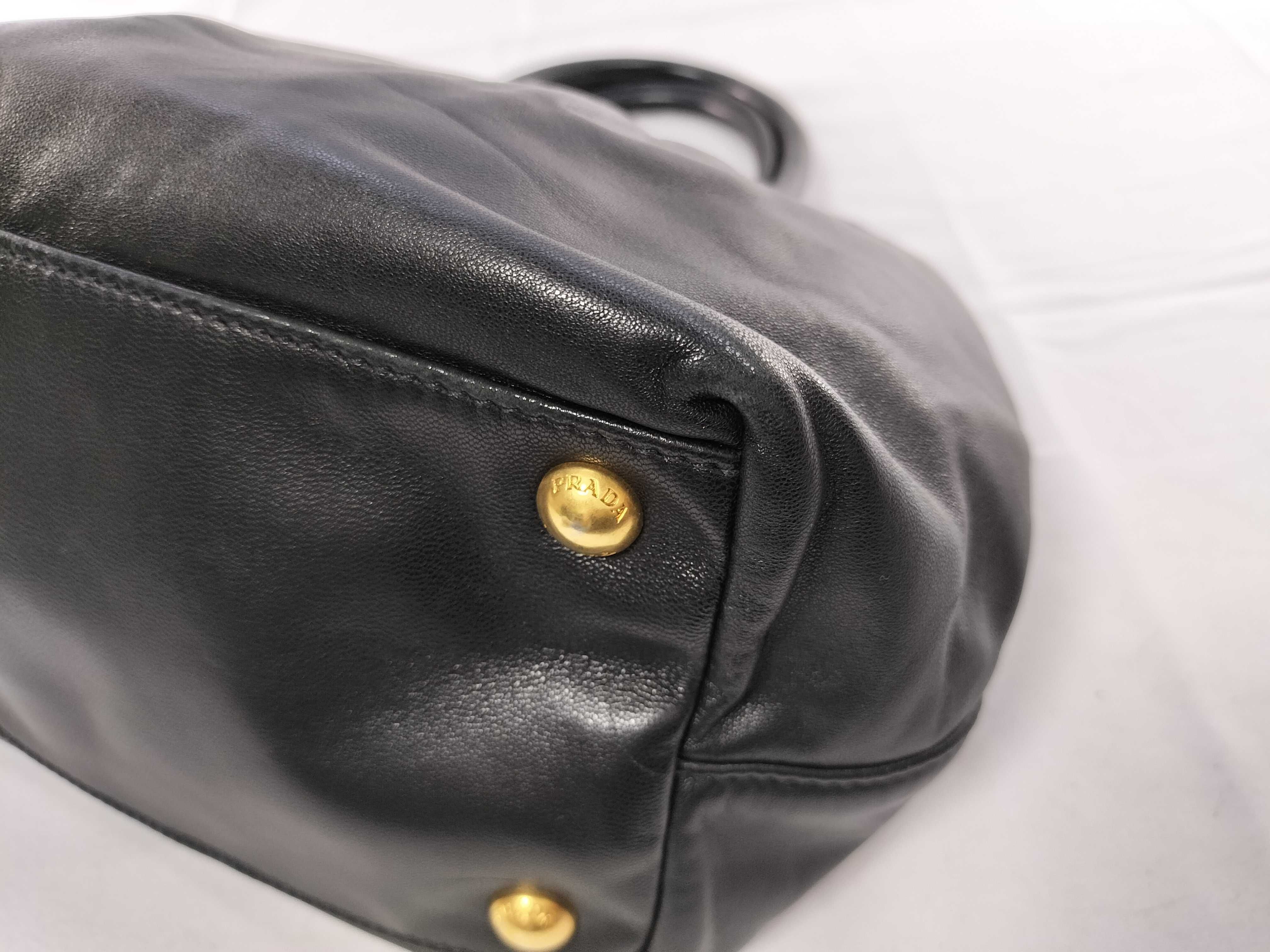 Nappa Leather Ribbon Shoulder Tote Bag — view 6