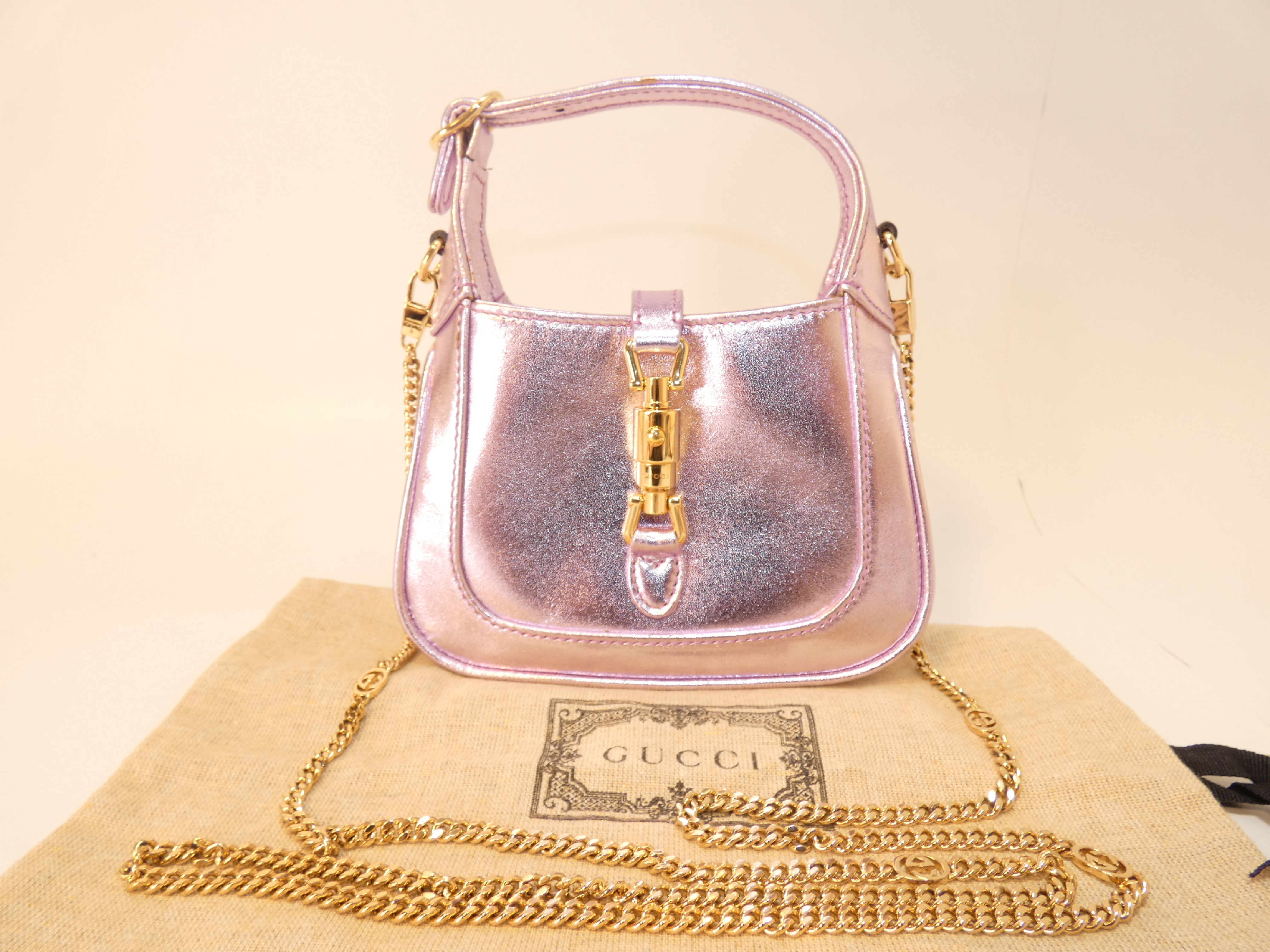 2-way Jackie 1961 Metallic Pink GP Chain Mini Shoulder Handbag