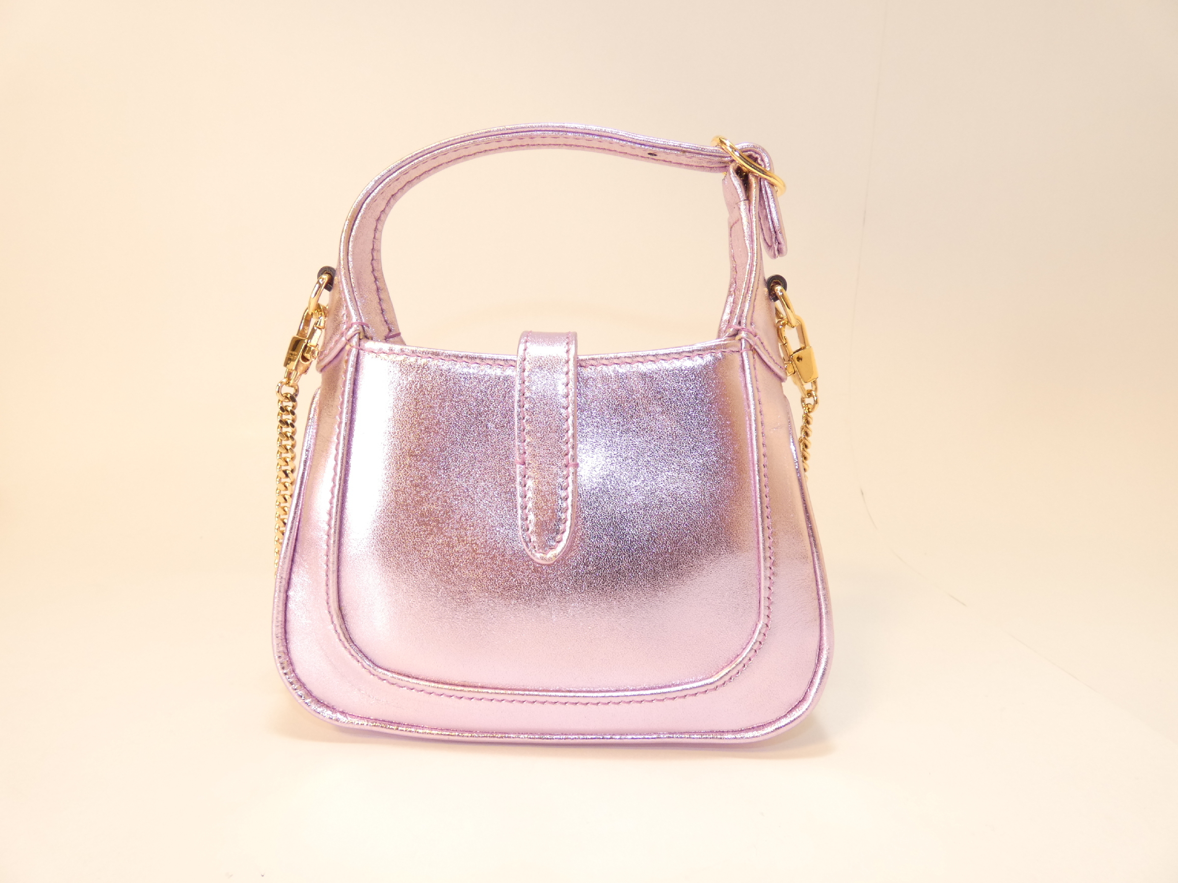 2-way Jackie 1961 Metallic Pink GP Chain Mini Shoulder Handbag — view 2