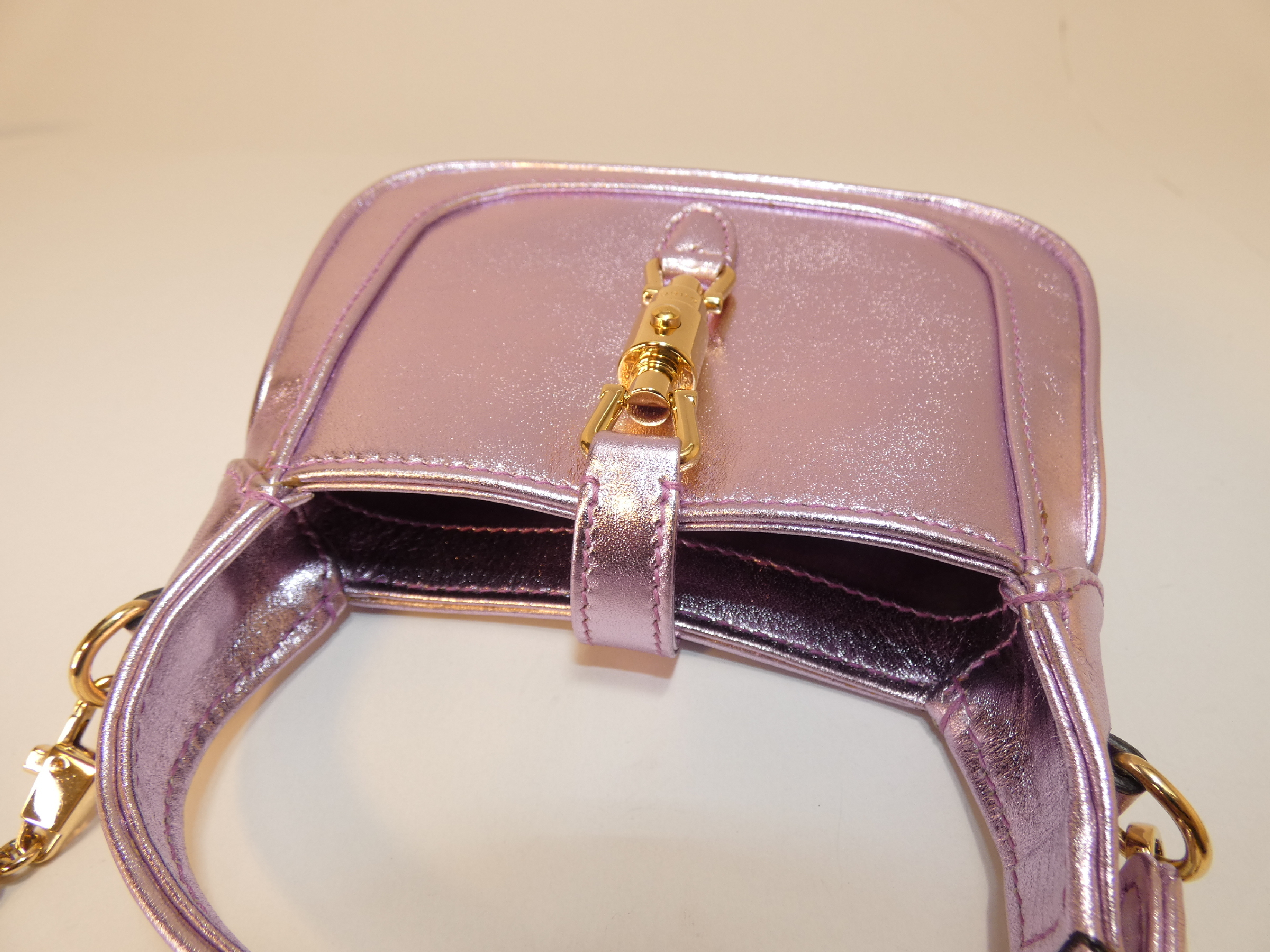 2-way Jackie 1961 Metallic Pink GP Chain Mini Shoulder Handbag — view 3