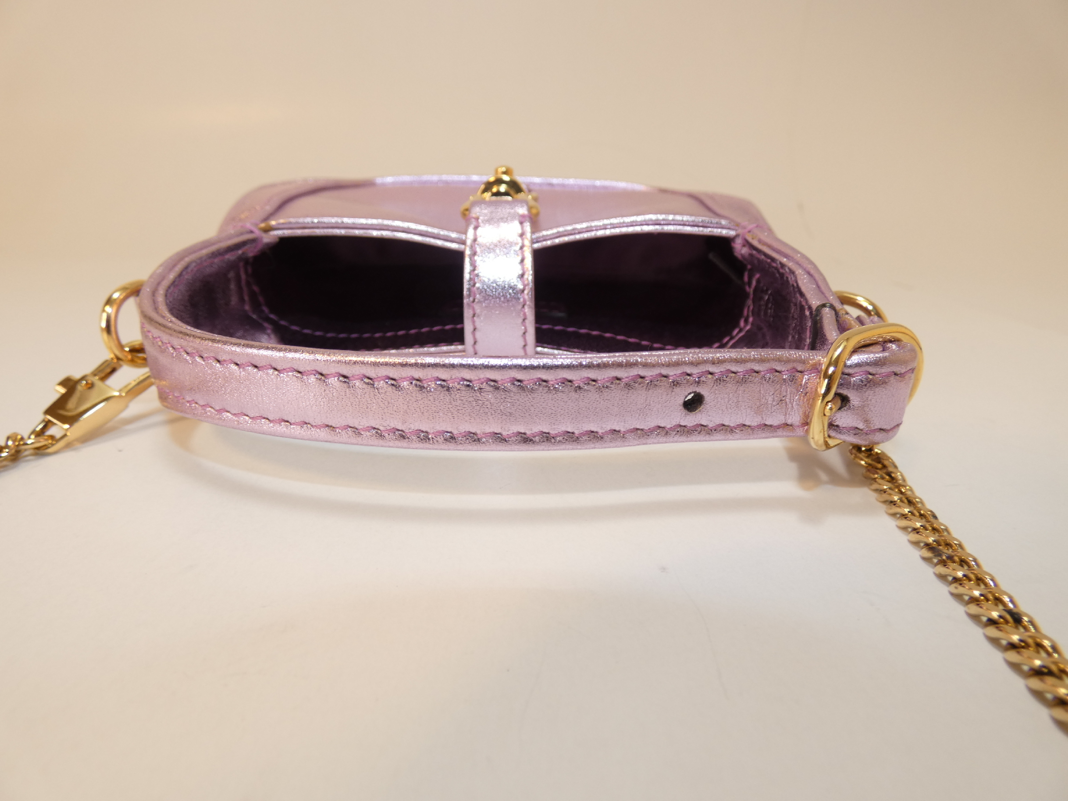 2-way Jackie 1961 Metallic Pink GP Chain Mini Shoulder Handbag — view 4