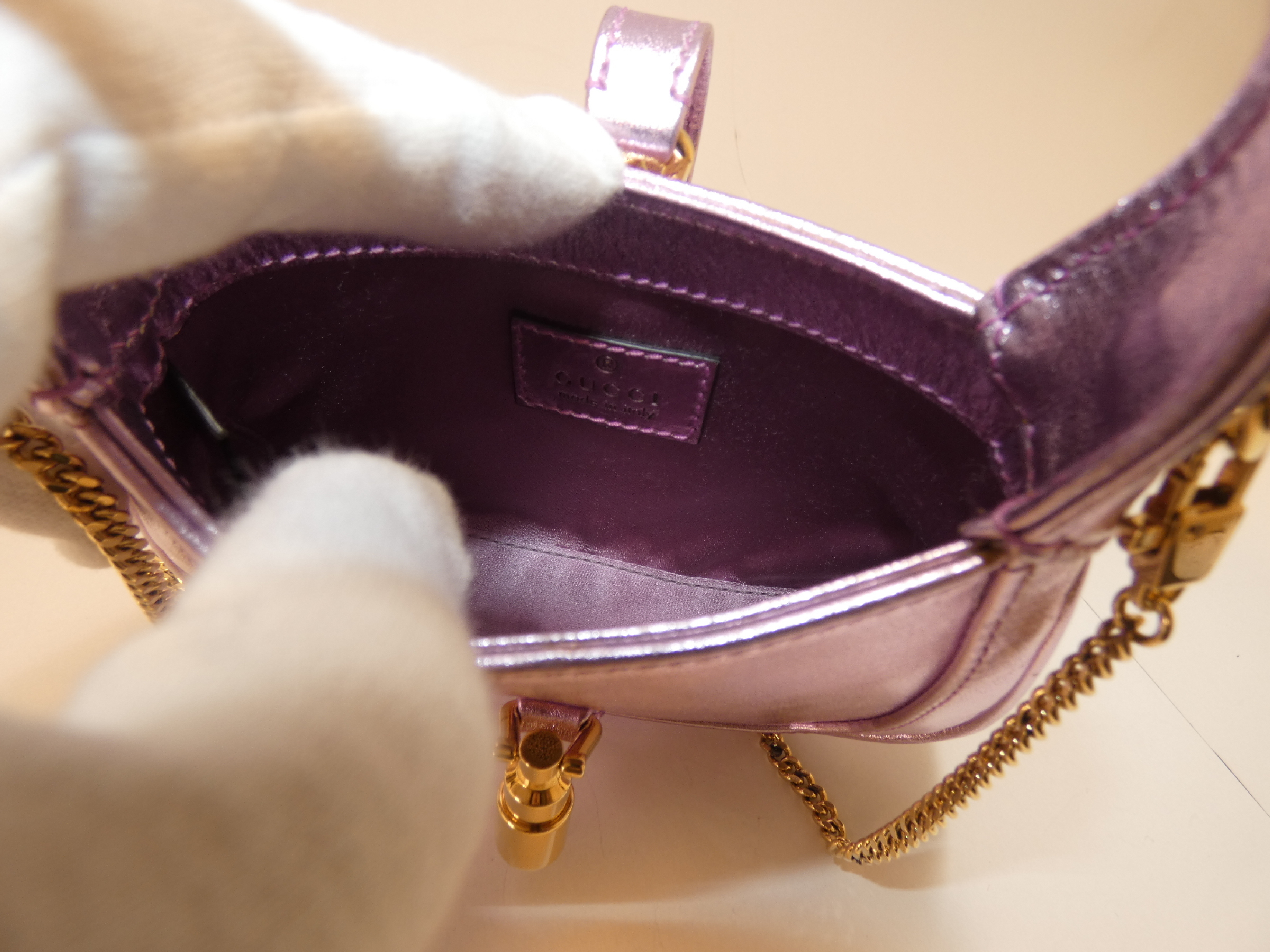 2-way Jackie 1961 Metallic Pink GP Chain Mini Shoulder Handbag — view 8