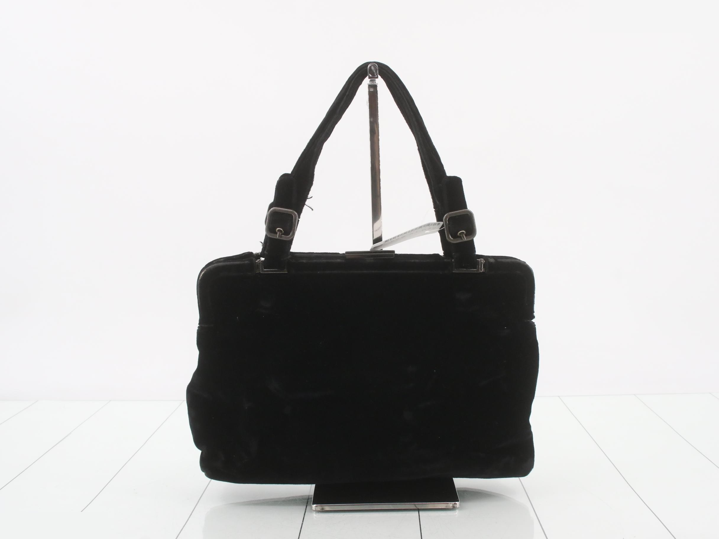 Vintage velour handbag — view 2