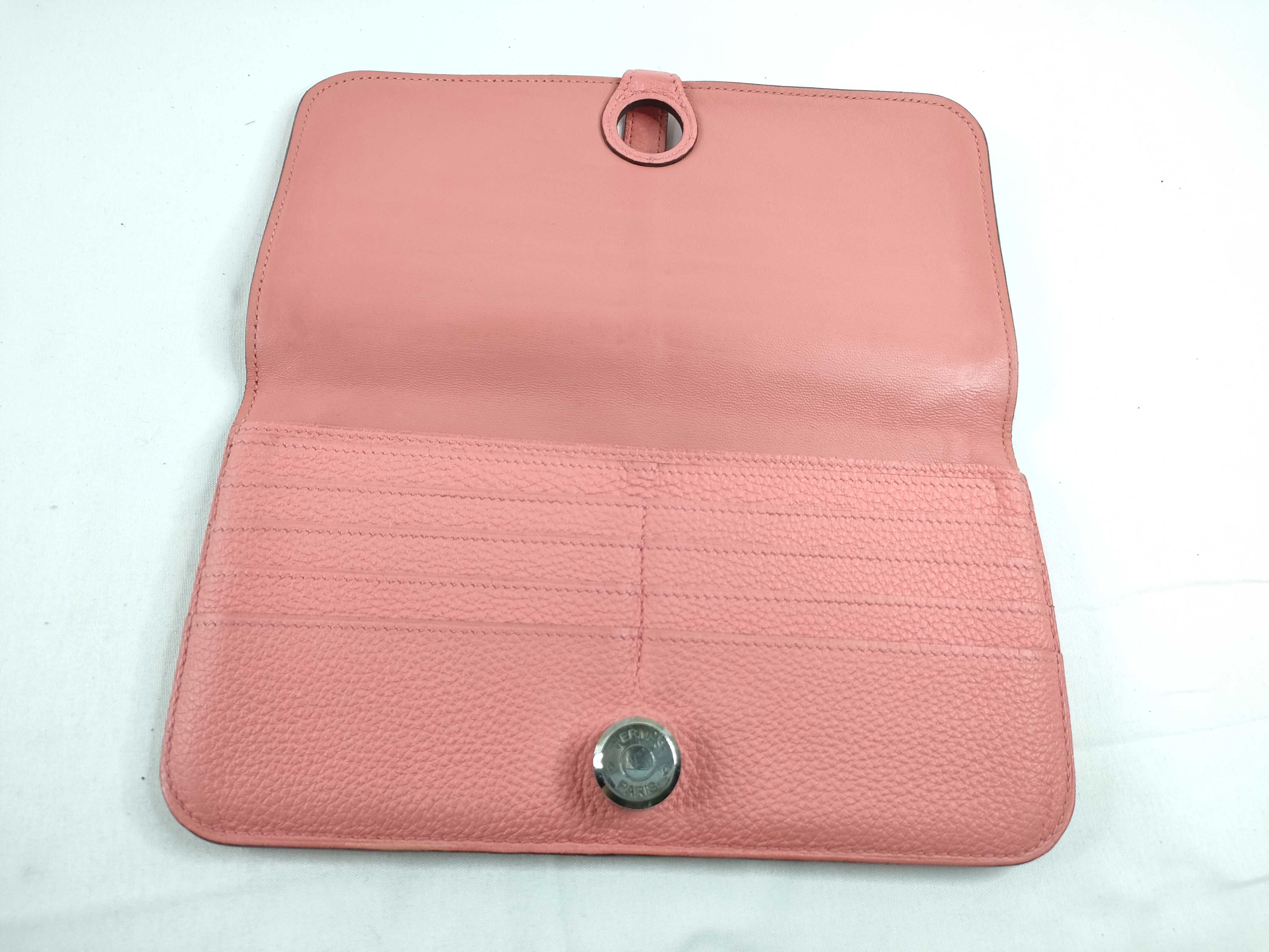 Dogon Long Wallet, T stamp, Pink, Silver Hardware — view 9