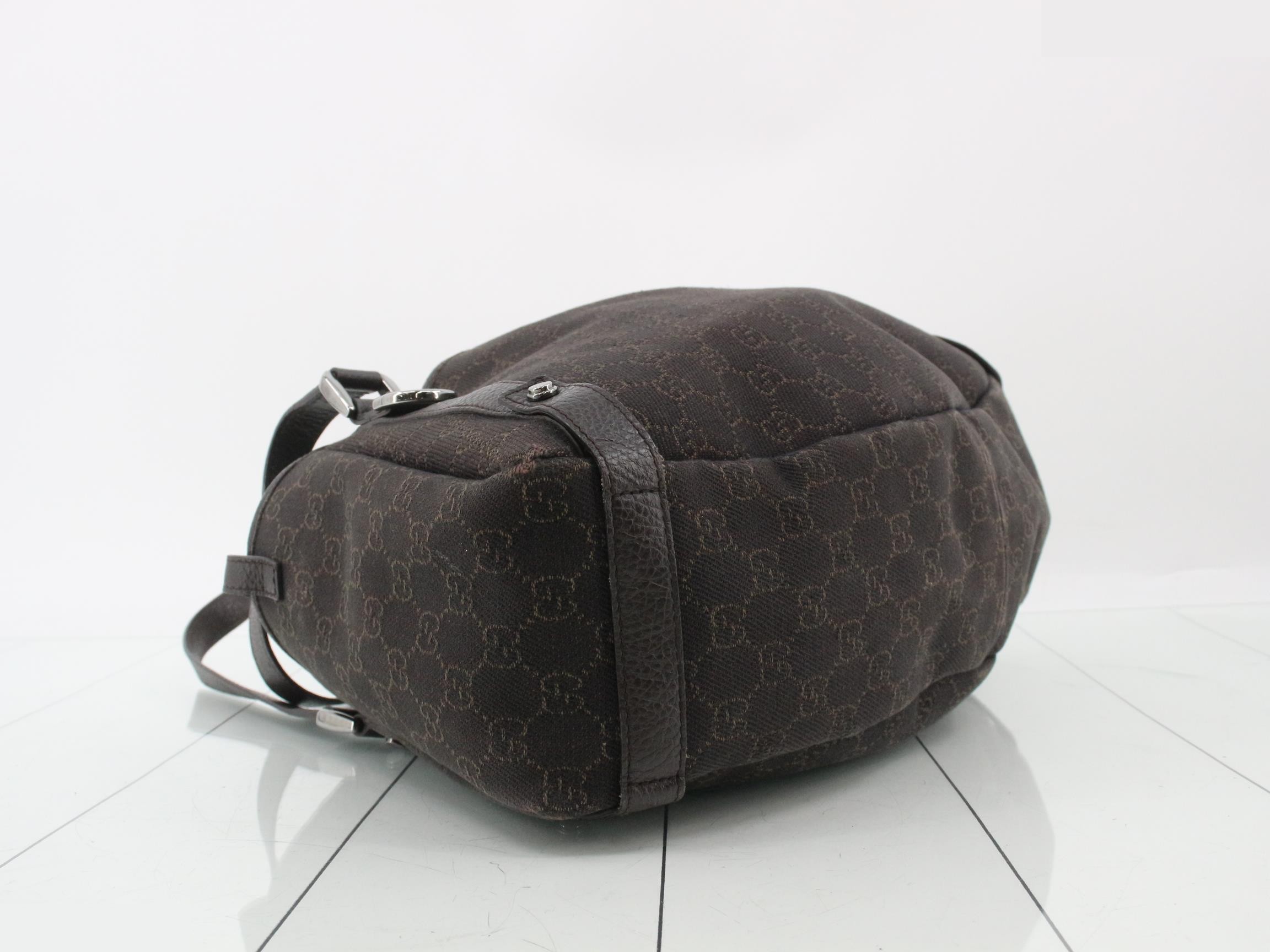 GG Canvas Leather Tote Bag, Dark Brown — view 5