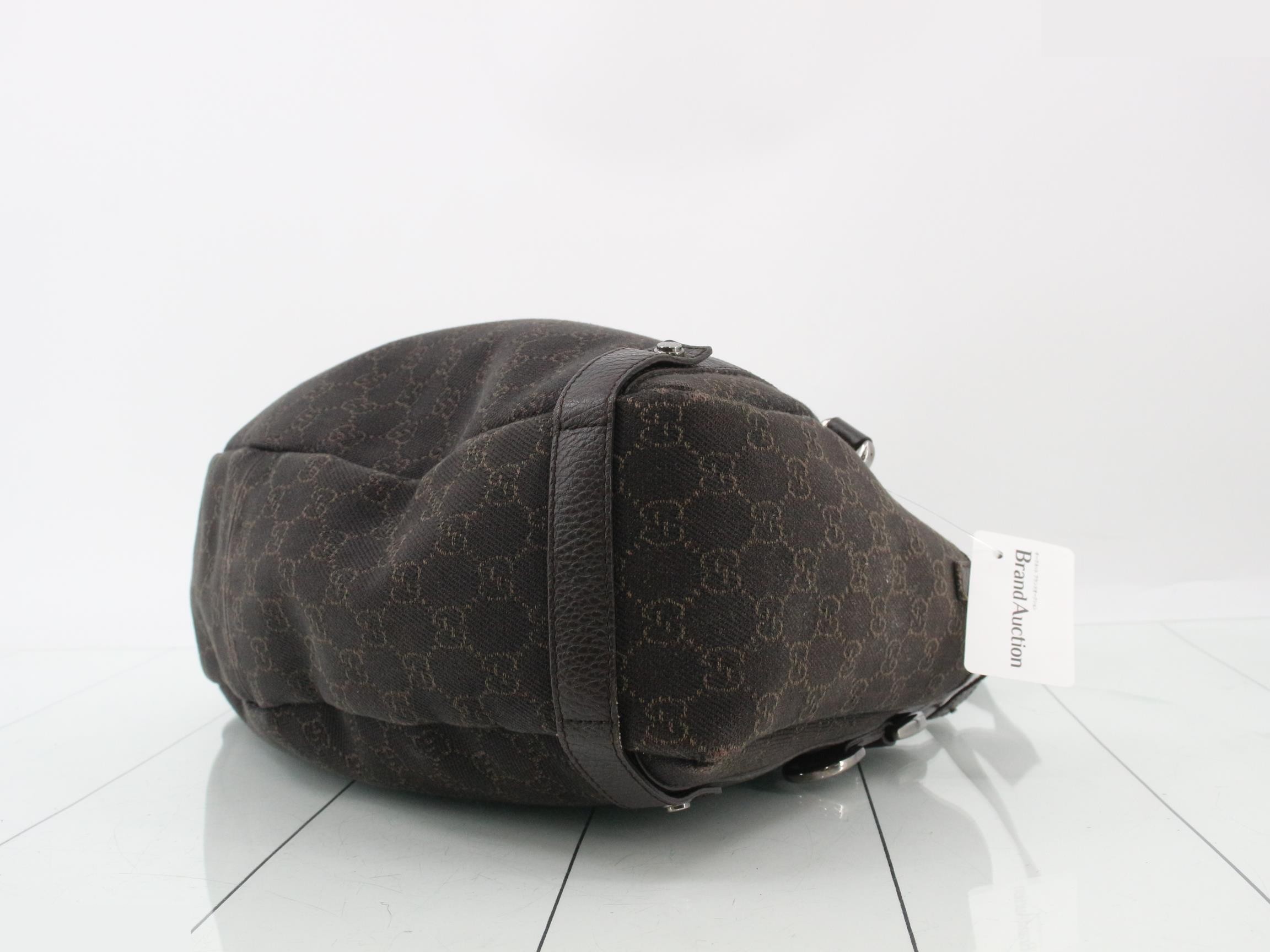 GG Canvas Leather Tote Bag, Dark Brown — view 6