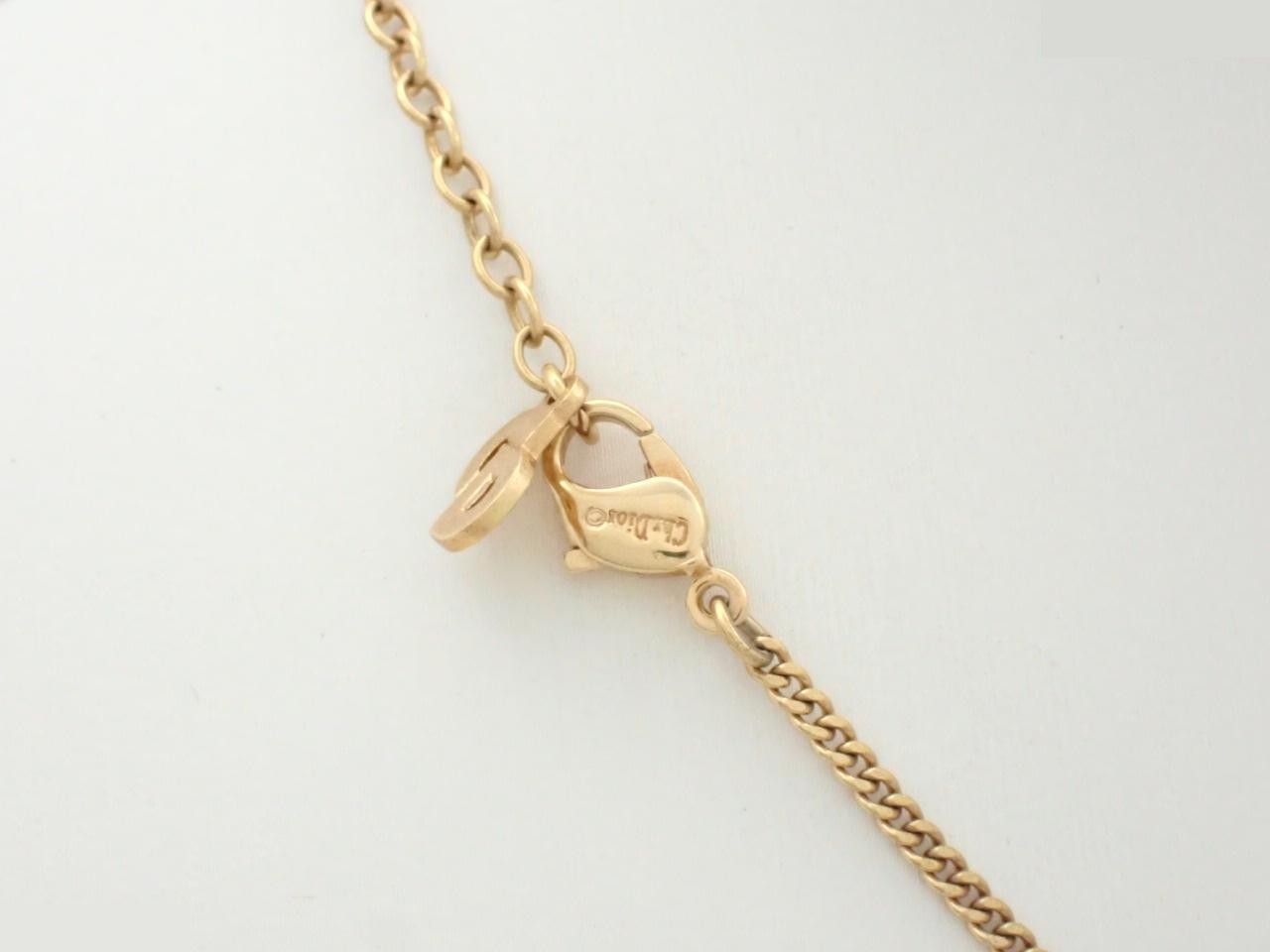 CD logo rhinestone gold necklace — view 2