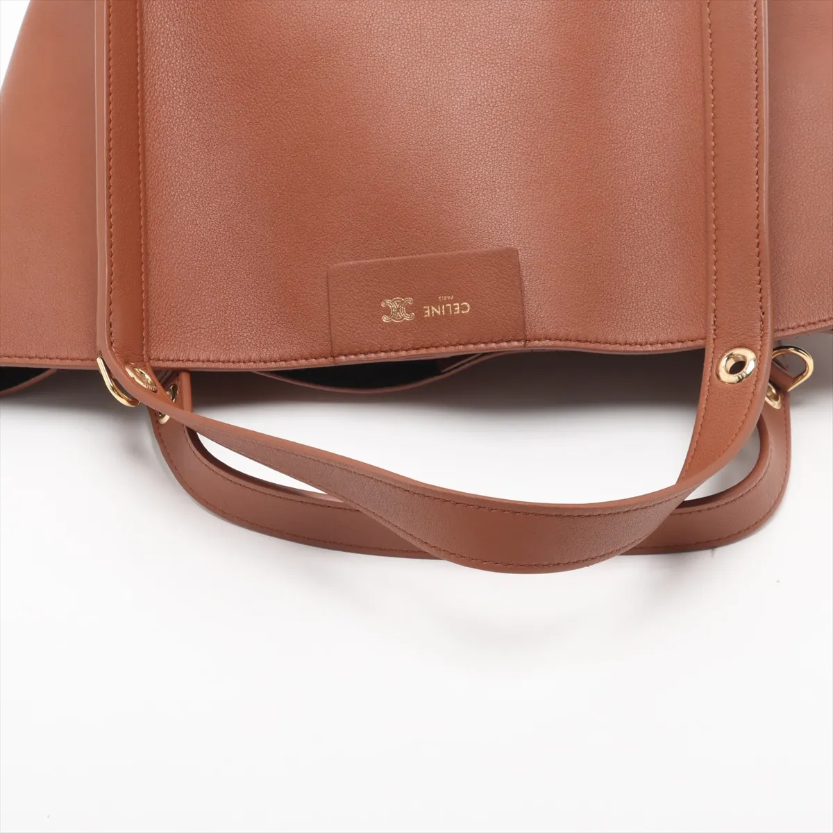 Small Cubo Leather 2-Way Handbag, Brown — view 5