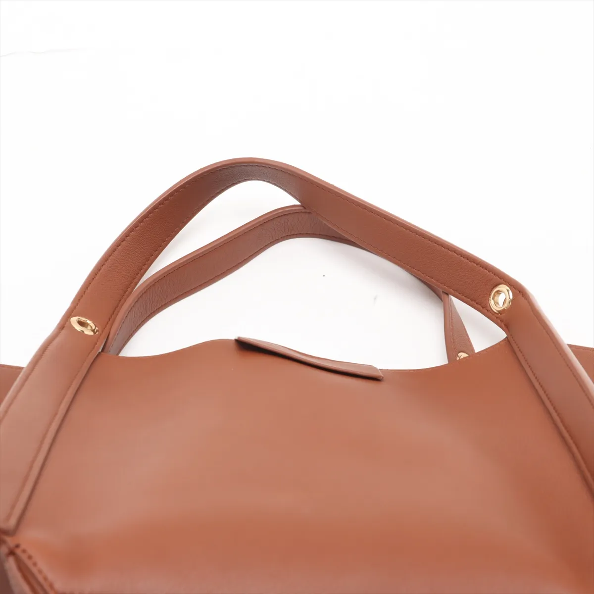 Small Cubo Leather 2-Way Handbag, Brown — view 6