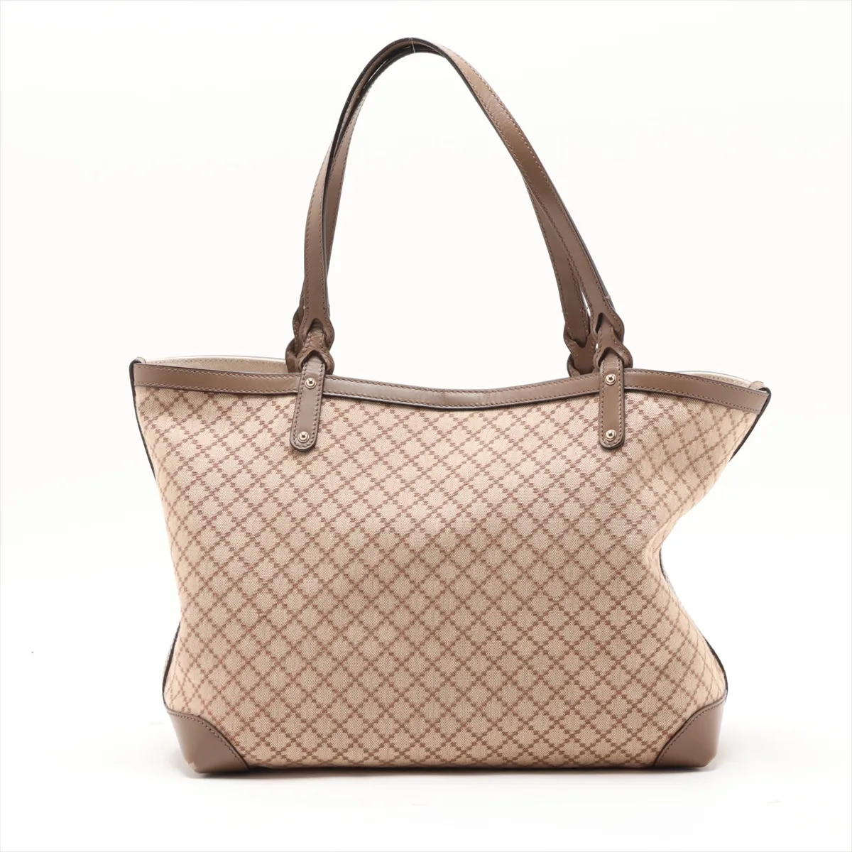 Diamante 247209 Canvas x Leather Tote Bag Beige x Brown