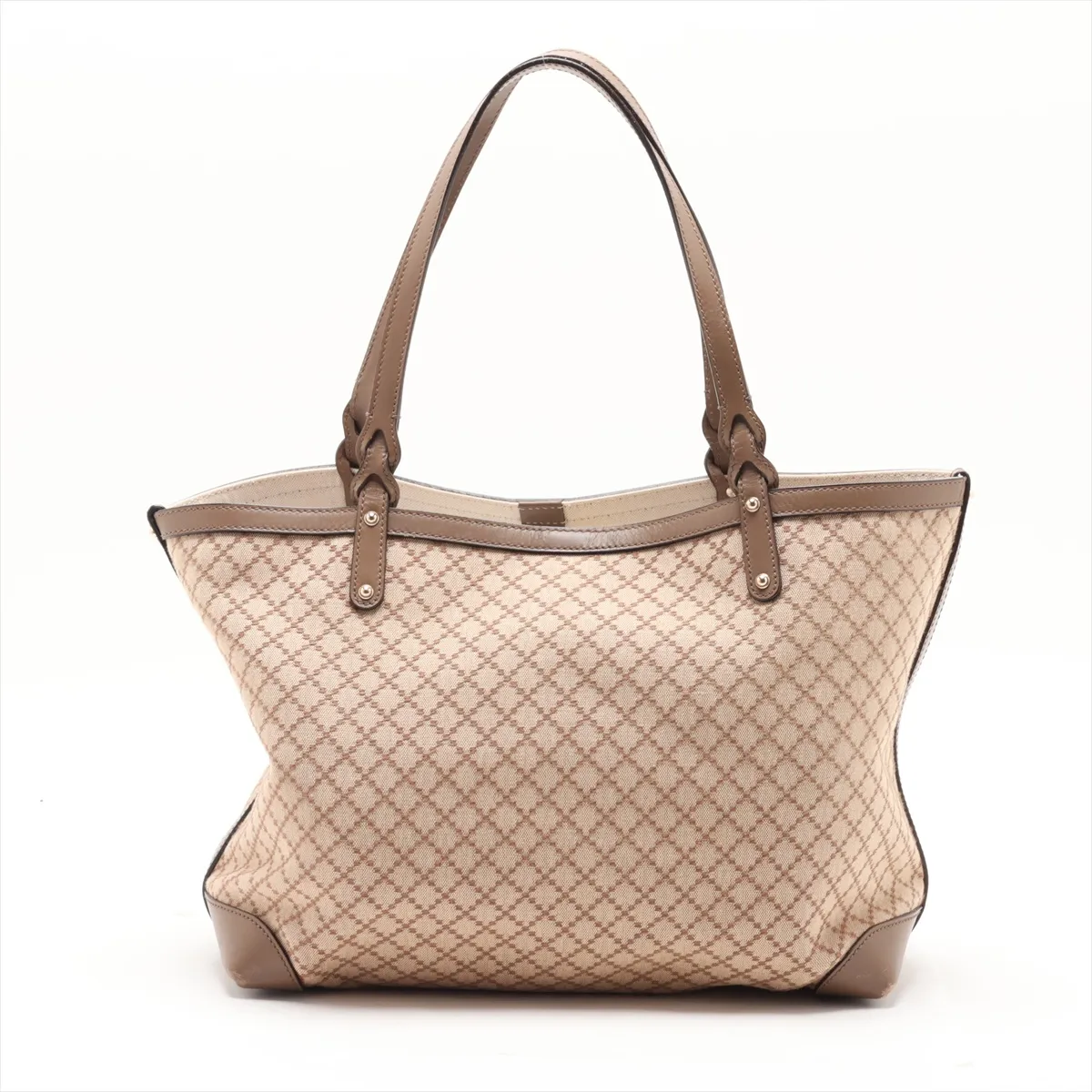 Diamante 247209 Canvas x Leather Tote Bag Beige x Brown — view 2